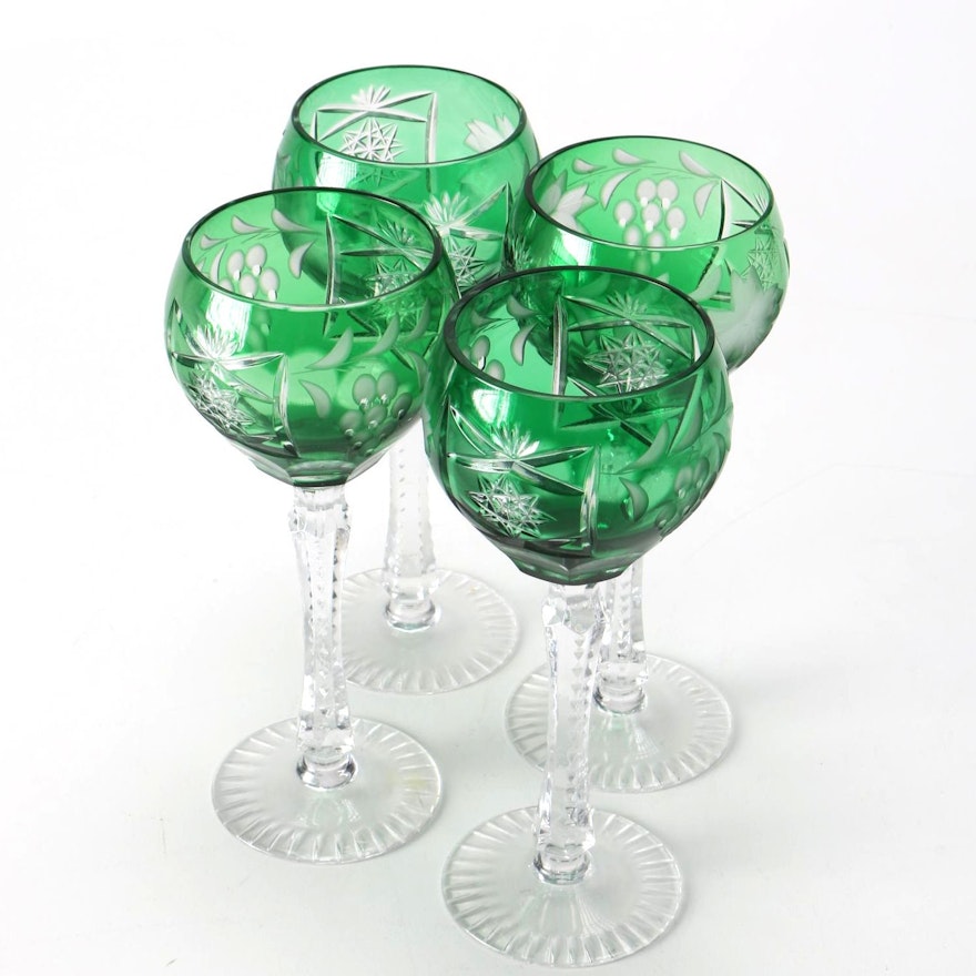 Set of Cut To Clear Wine Glasses