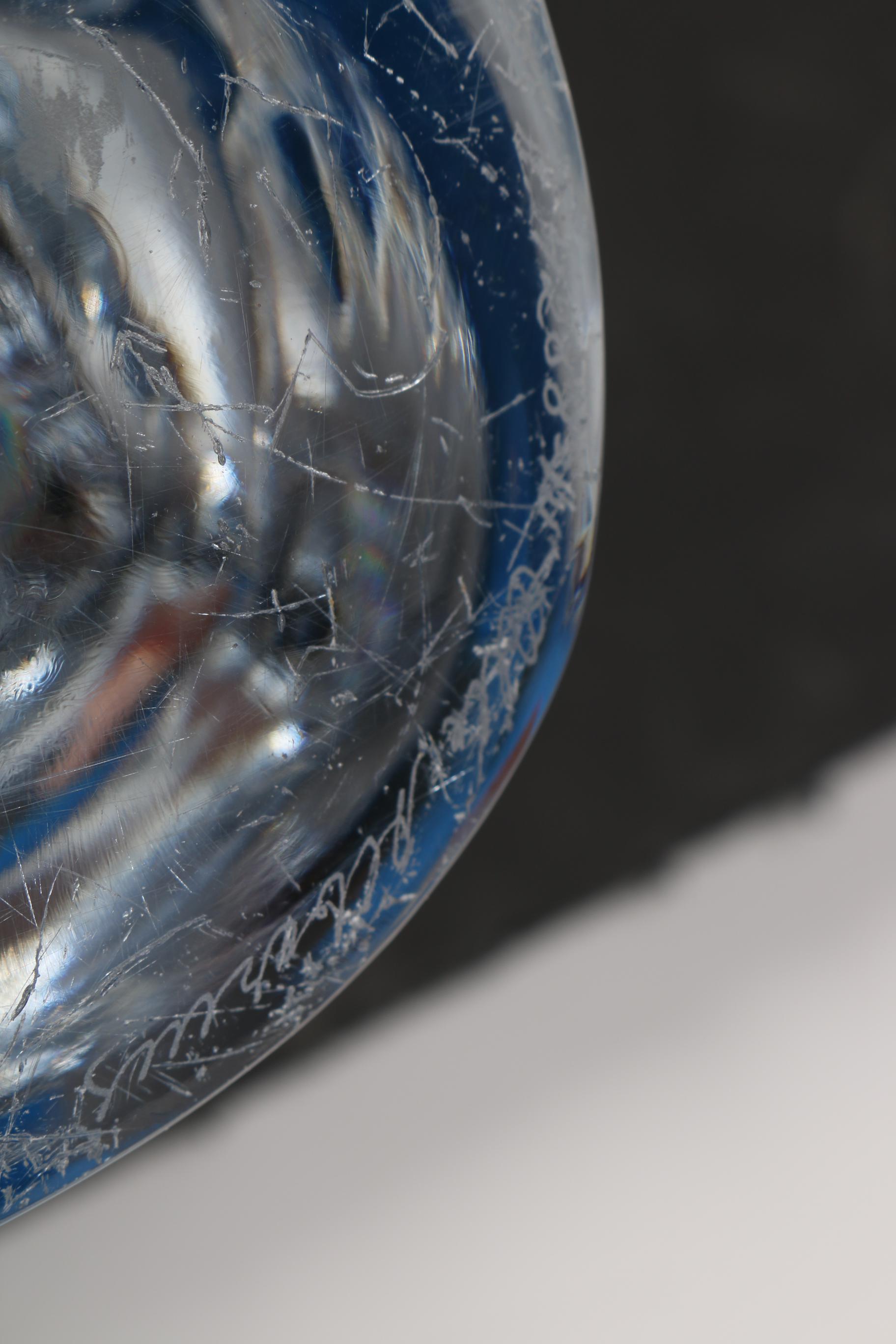 Orrefors Crystal Bird on Branch Sculpture