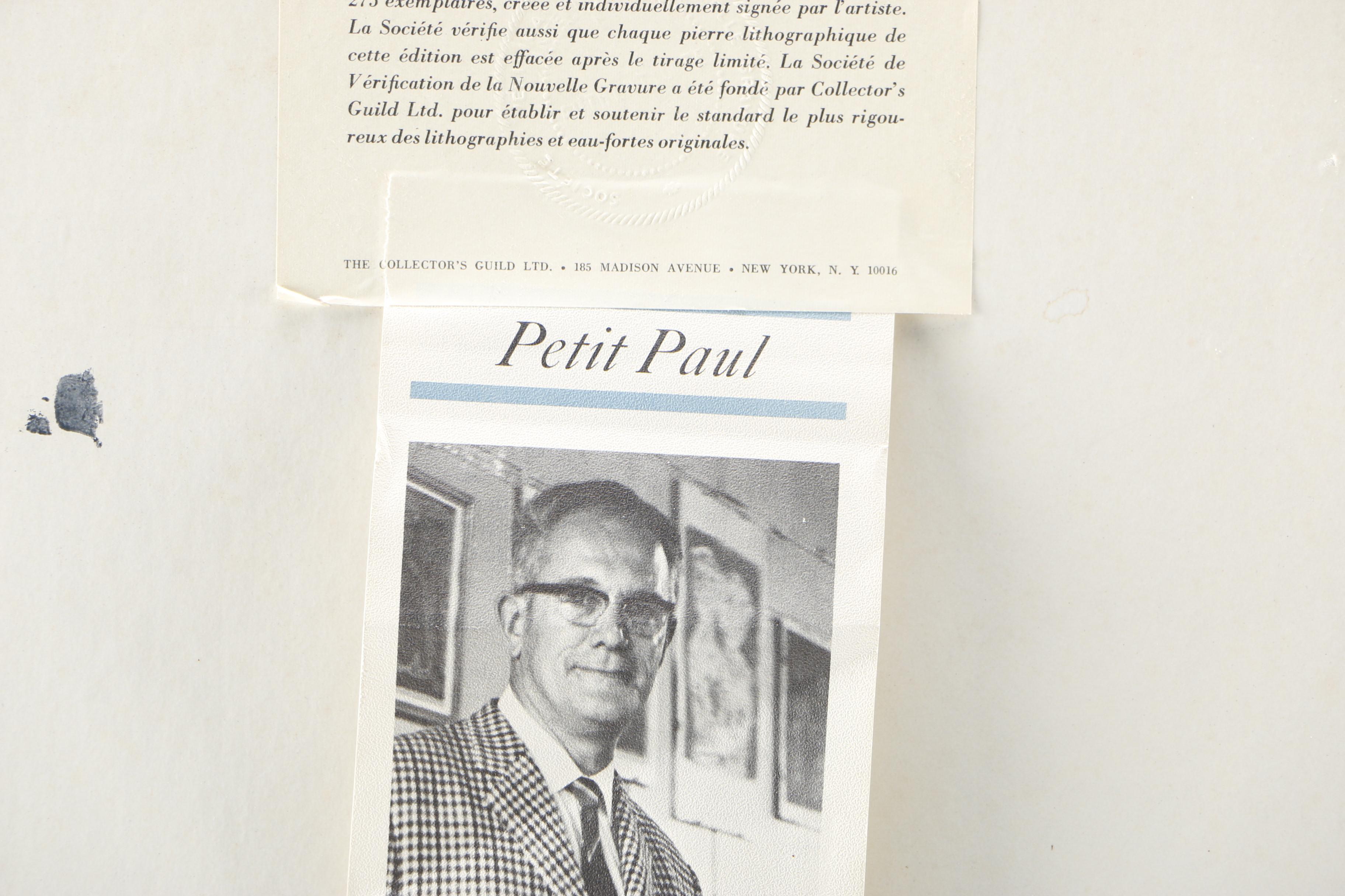 Petit Paul Signed Limited Edition Lithograph