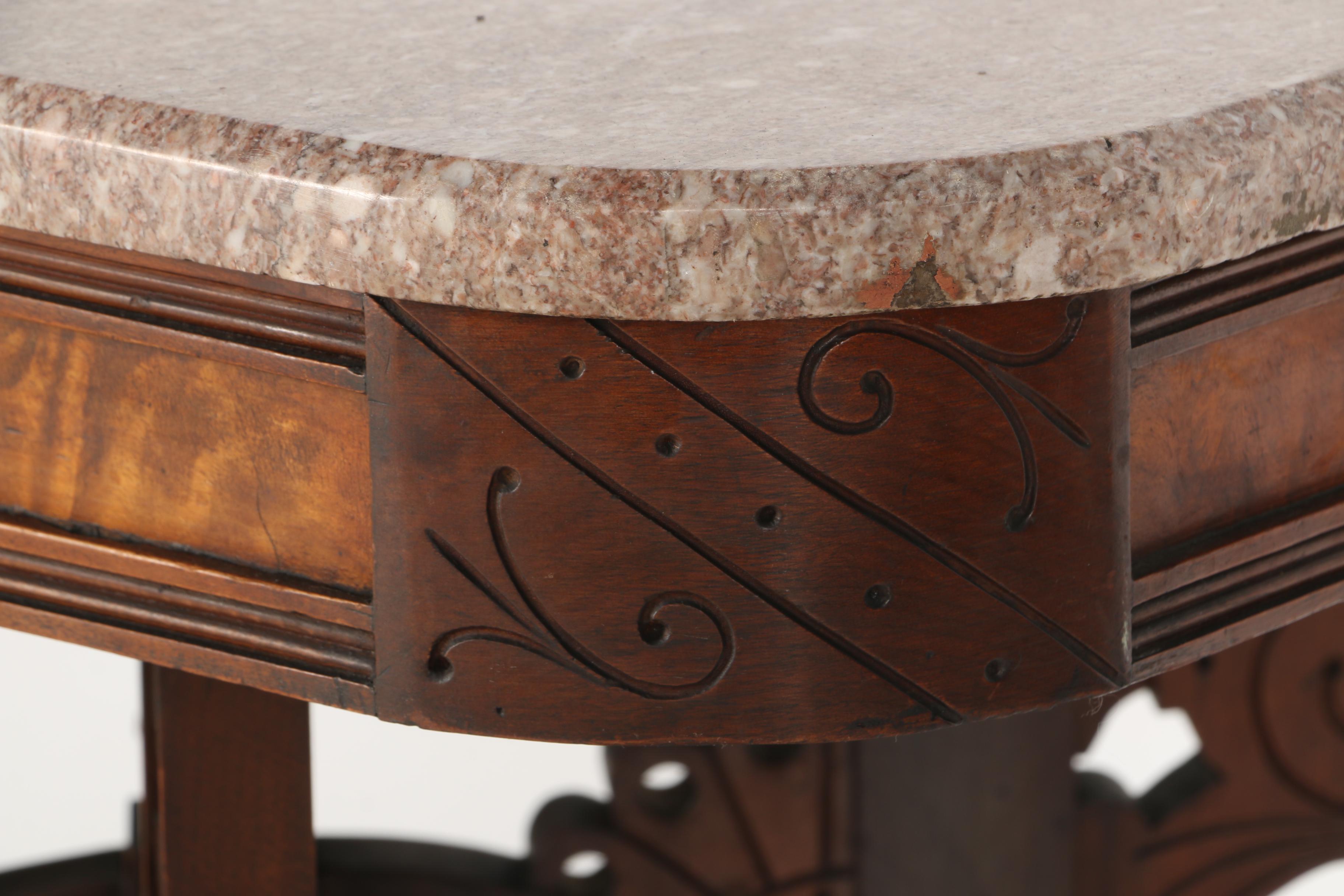 Antique Victorian Marble Top Table