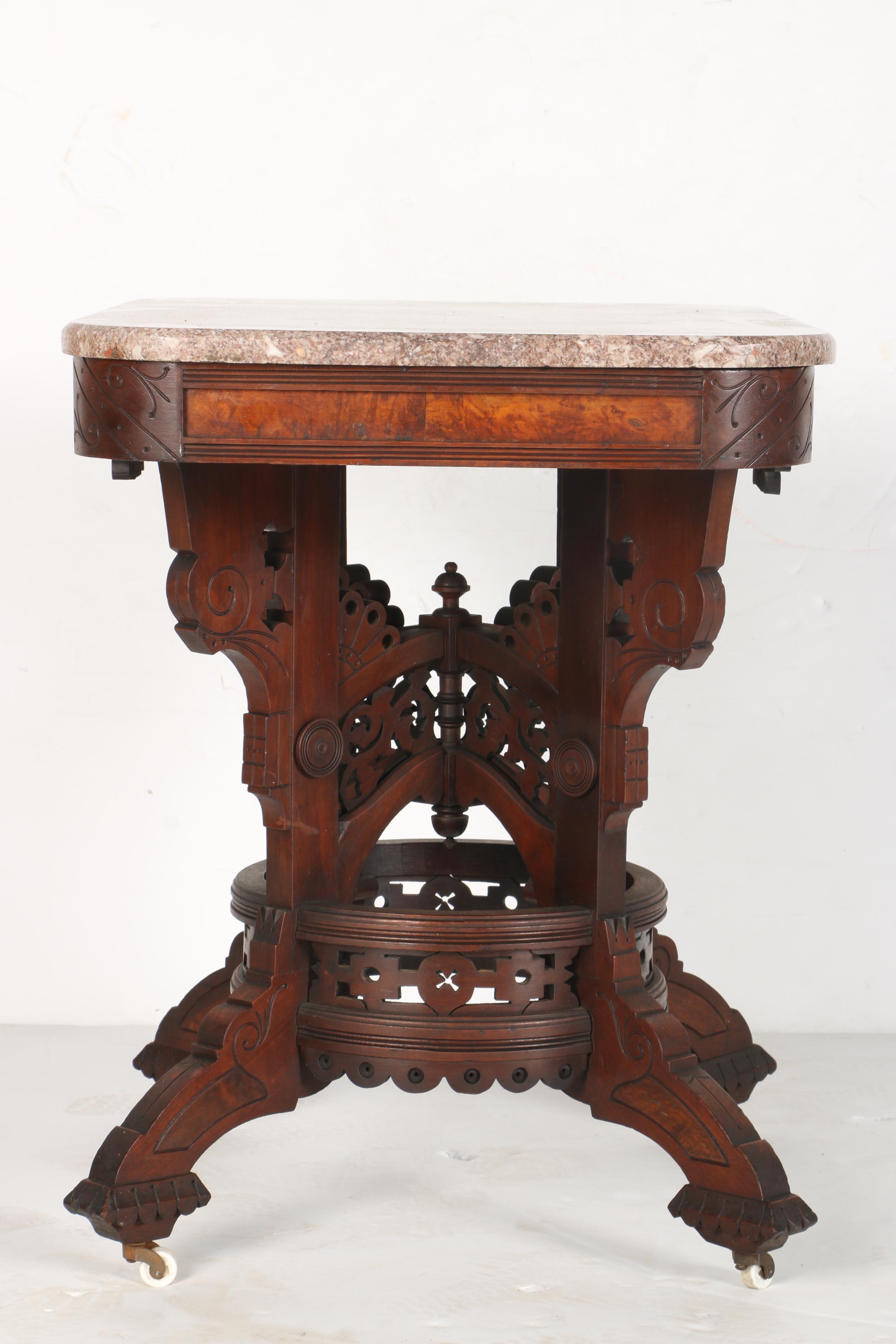 Antique Victorian Marble Top Table