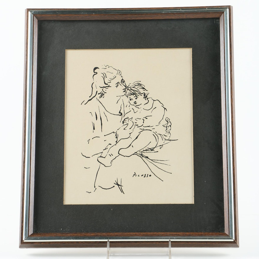 Serigraph of Mother and Child after Picasso