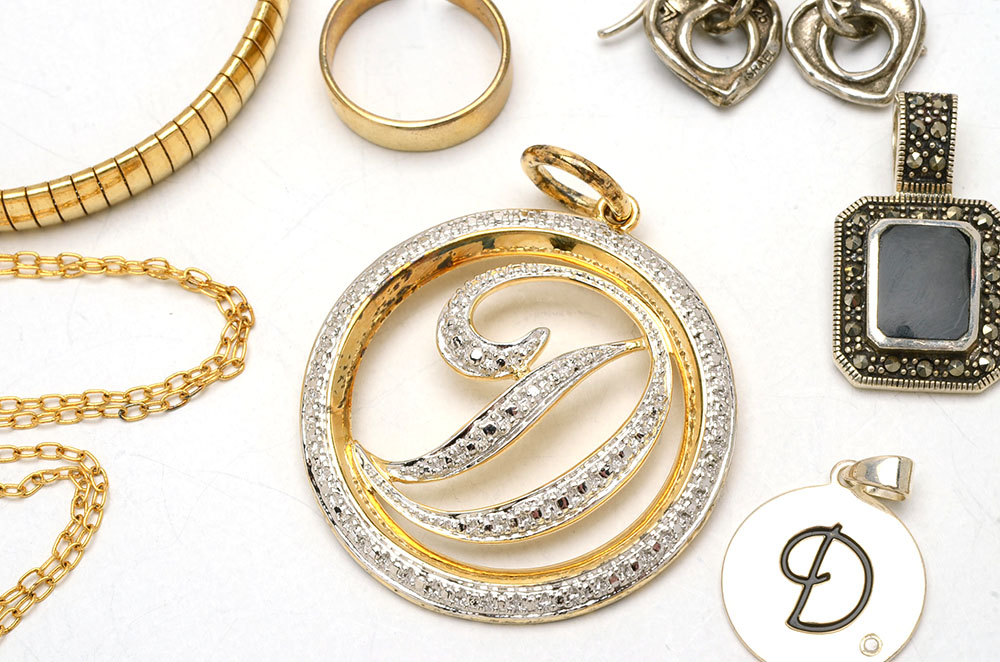 Sterling Jewelry Assortment With Marcasite and Onyx