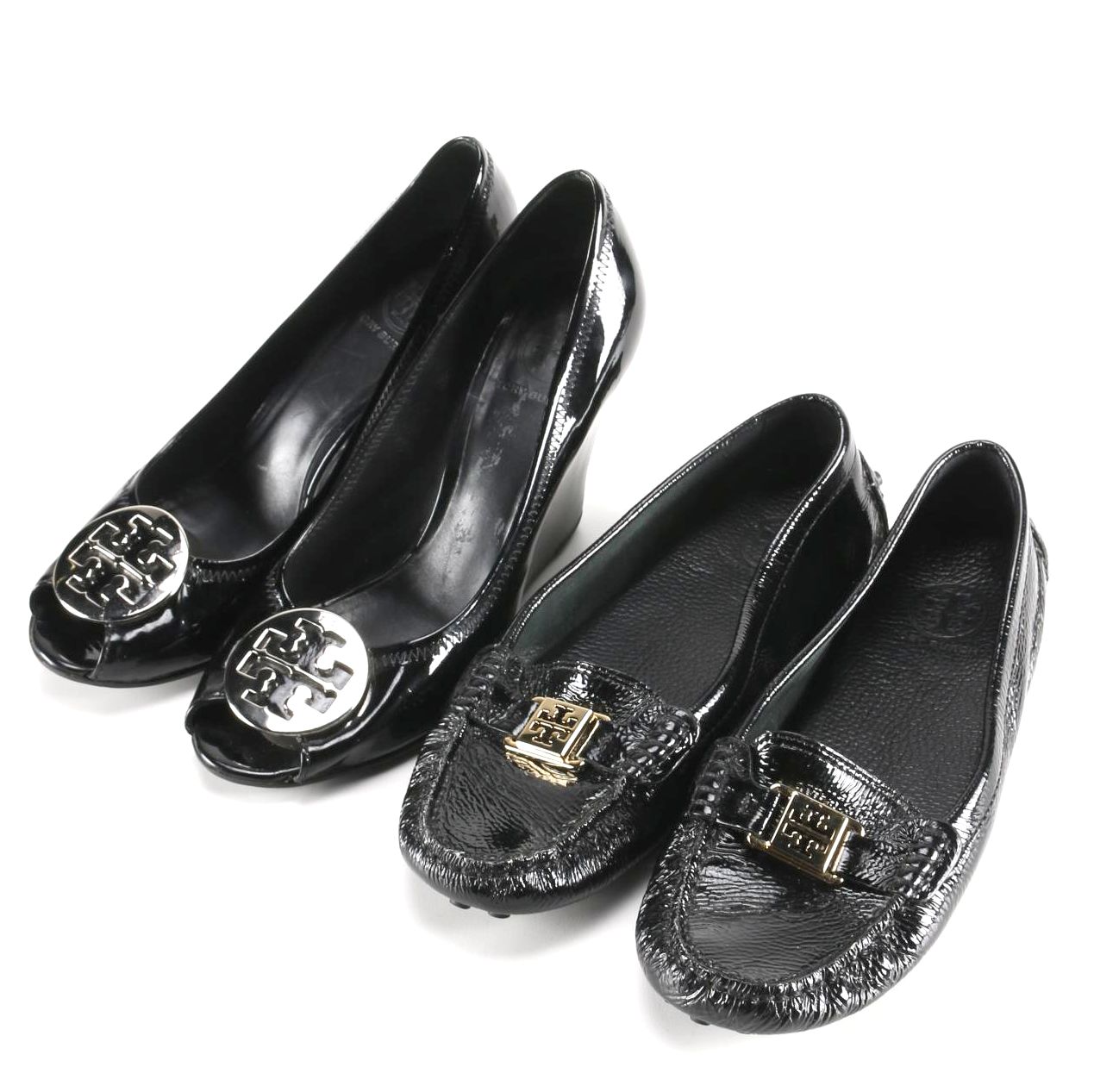 Tory Burch Black Leather Shoe Collection