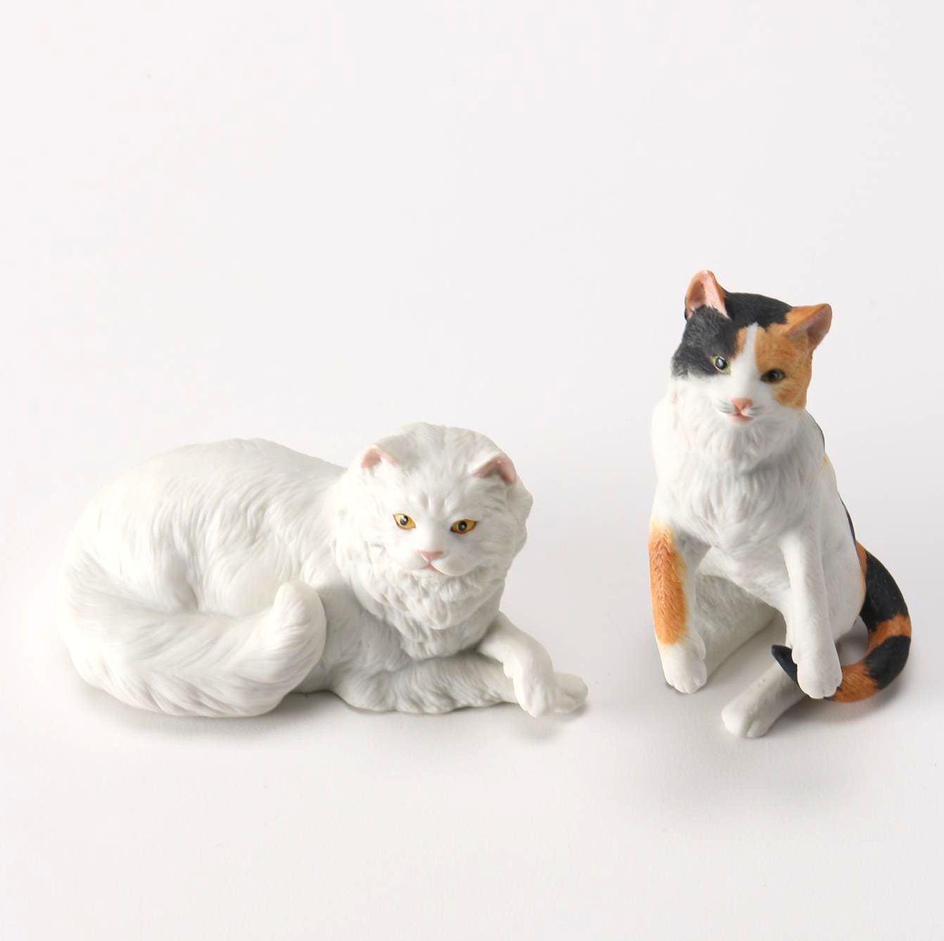 Lenox Porcelain Cats "White Persian" and "Calico Classical"