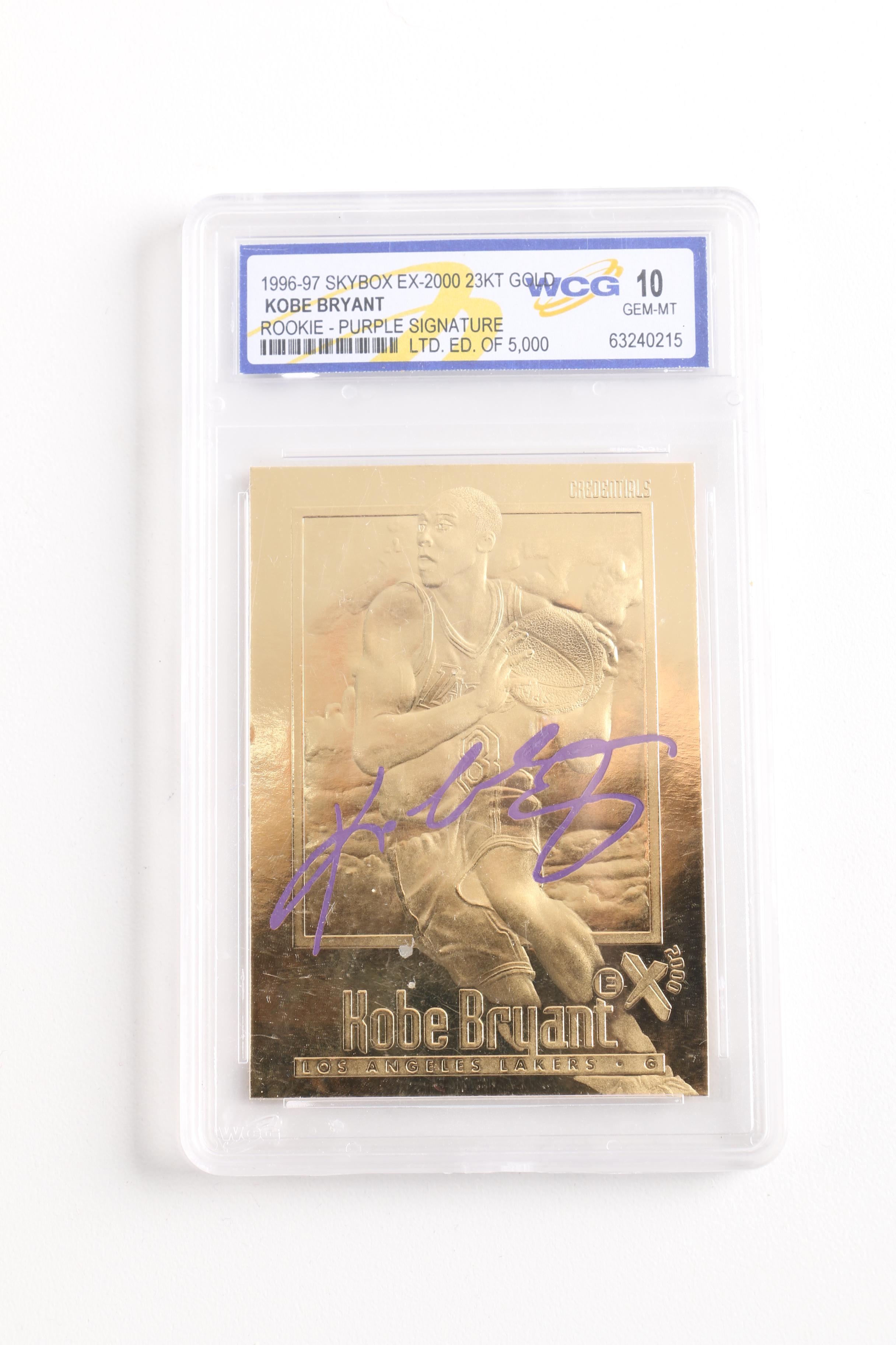 Michael Jordan And Kobe Bryant Basketball Cards With Printed Signatures