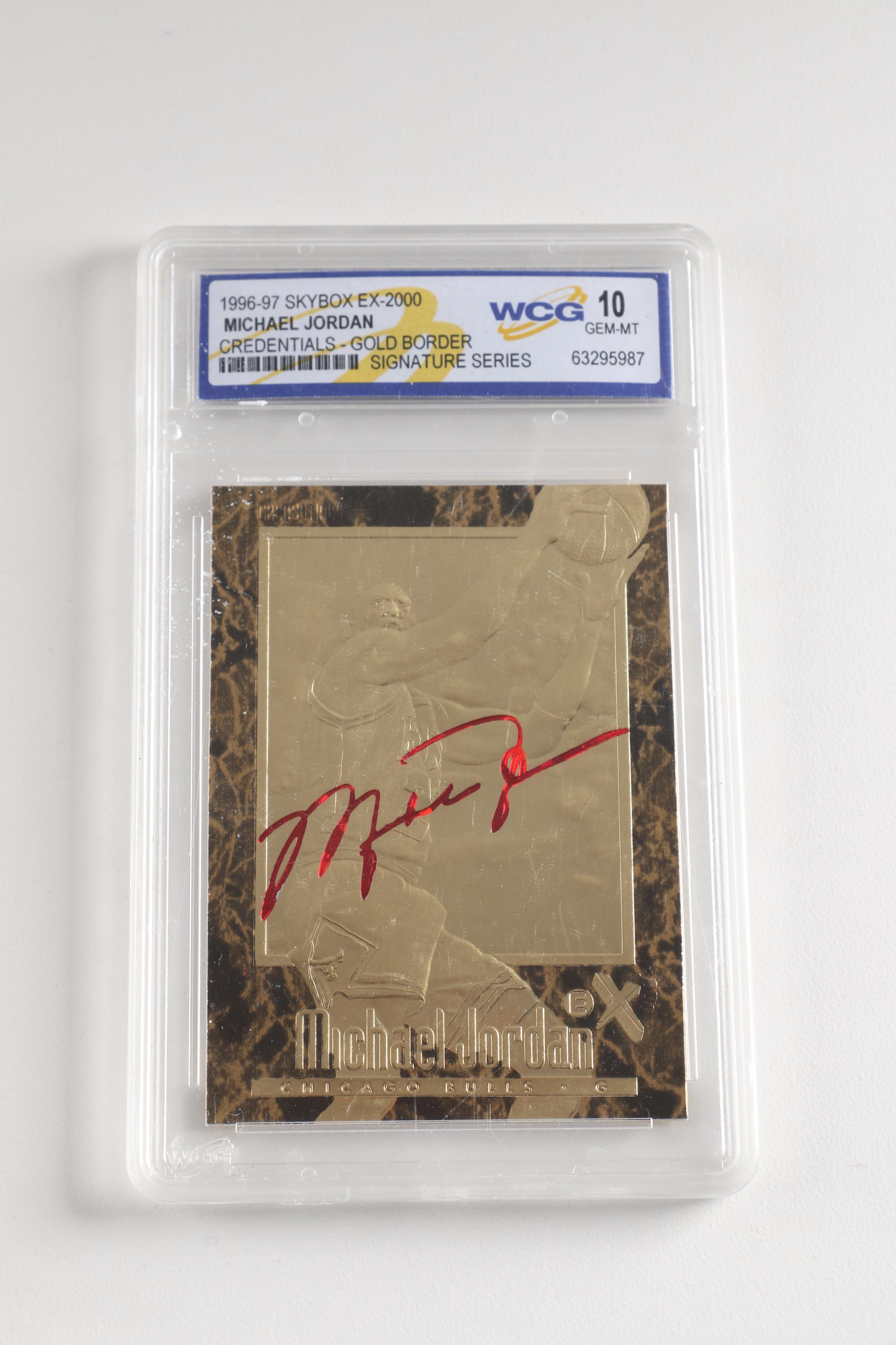 Michael Jordan And Kobe Bryant Basketball Cards With Printed Signatures