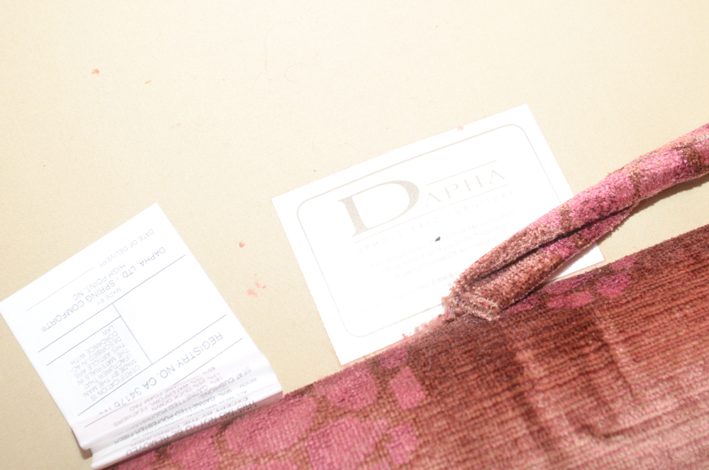 Baker “Dapha Madison” Sofa with Donghia Velvet Upholstery