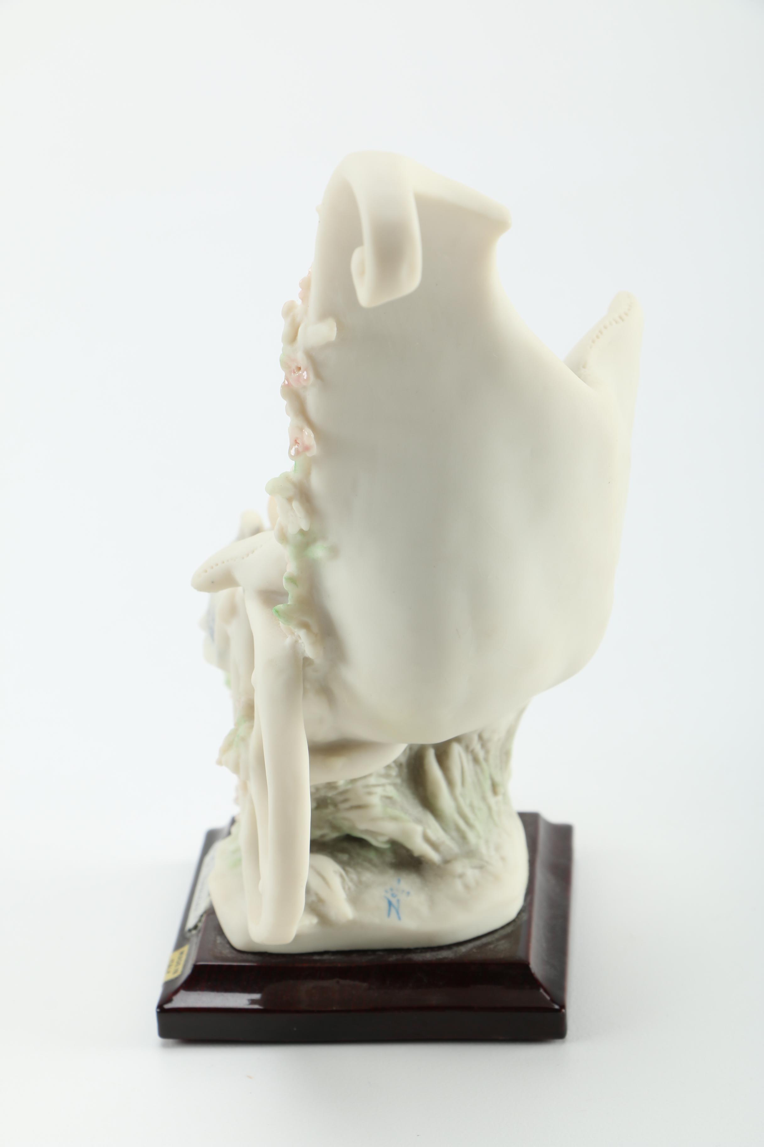 Giuseppe Armani Porcelain Figurines of Baby in Stroller and Girl Washing Clothing