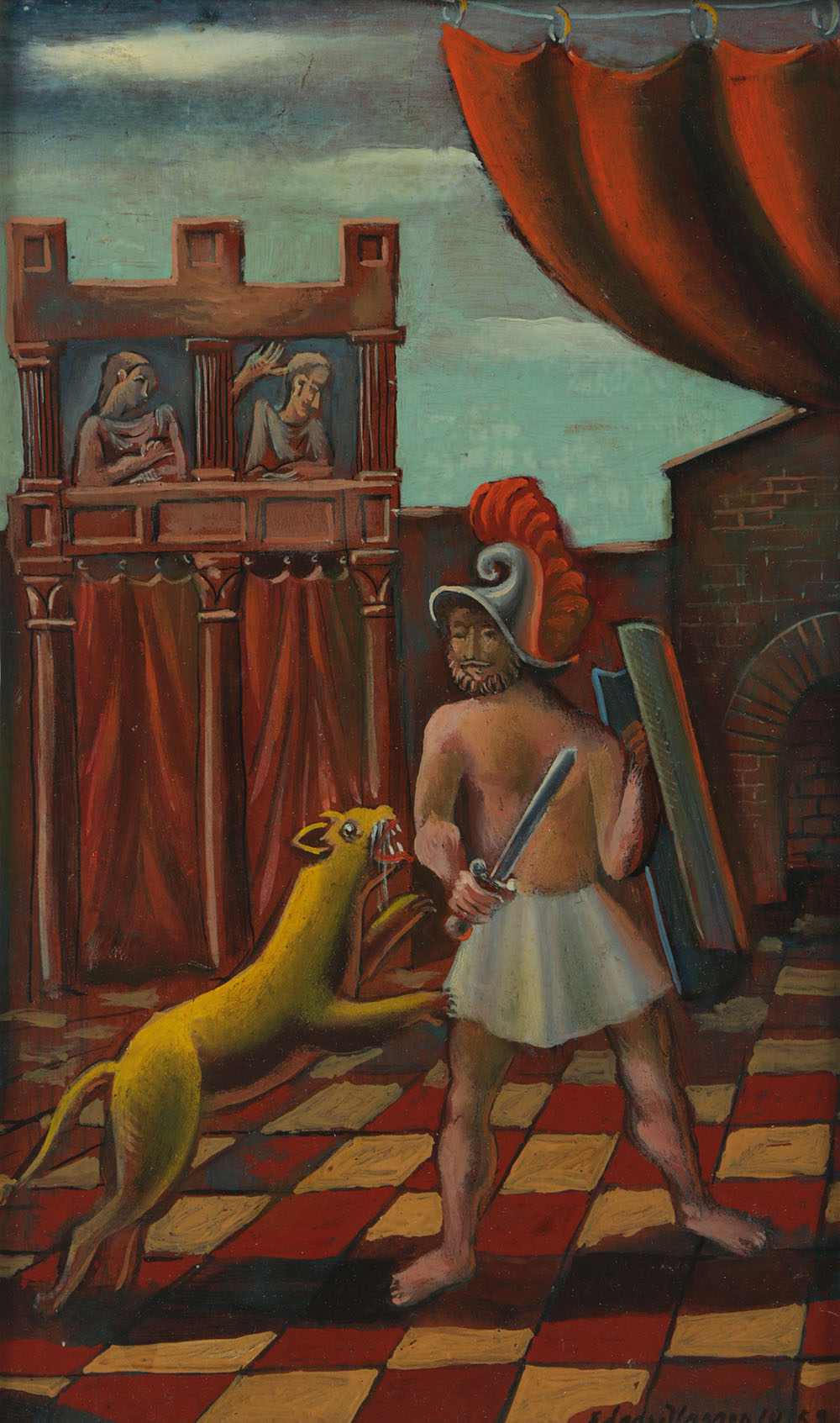 Edgar Yeager Oil Painting on Board "Warrior"