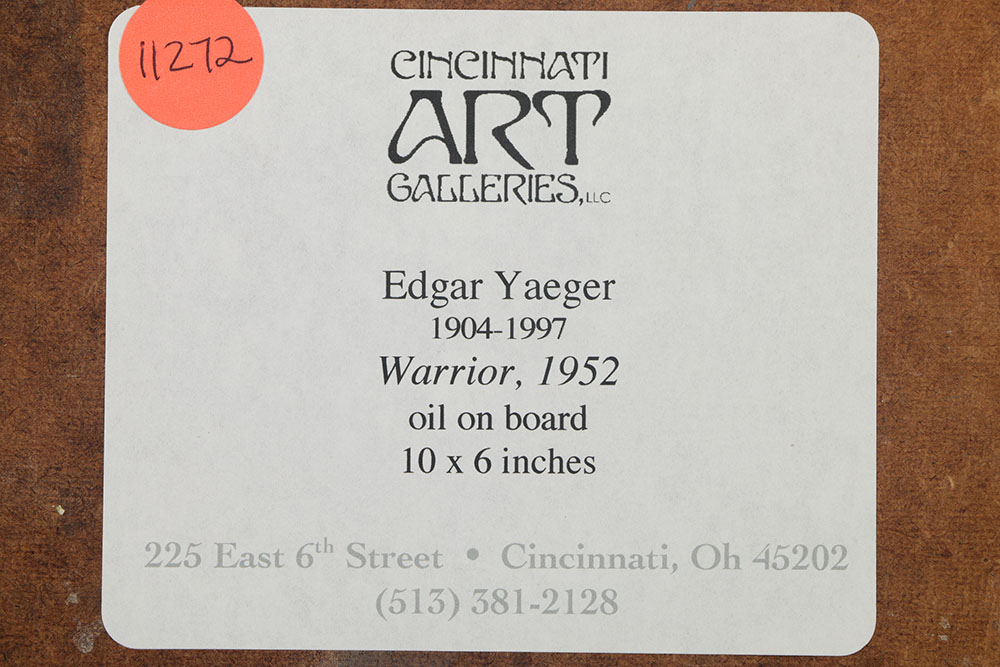 Edgar Yeager Oil Painting on Board "Warrior"