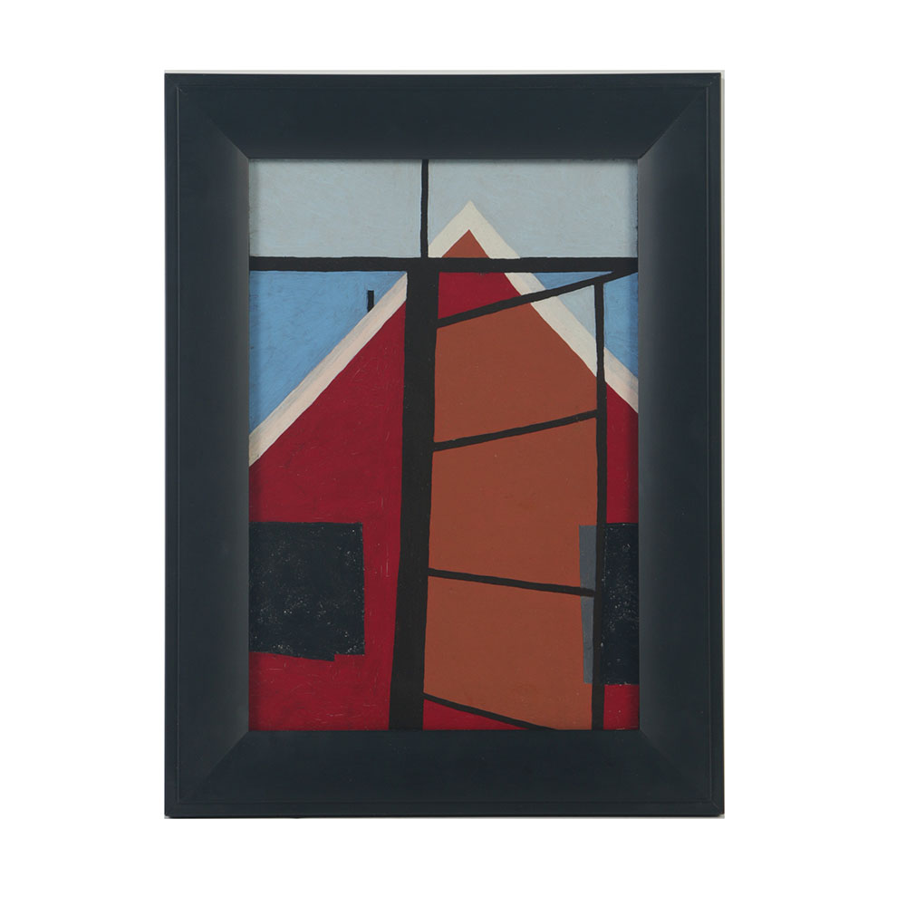 Robert Herrmann Oil Painting on Board View from a Window