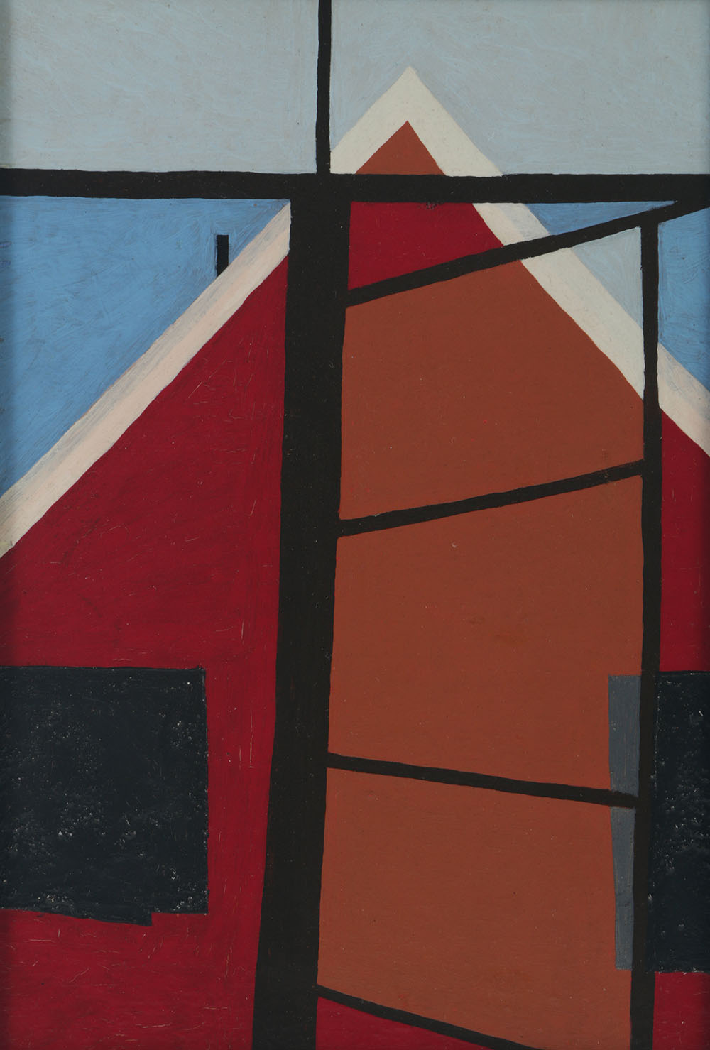 Robert Herrmann Oil Painting on Board View from a Window