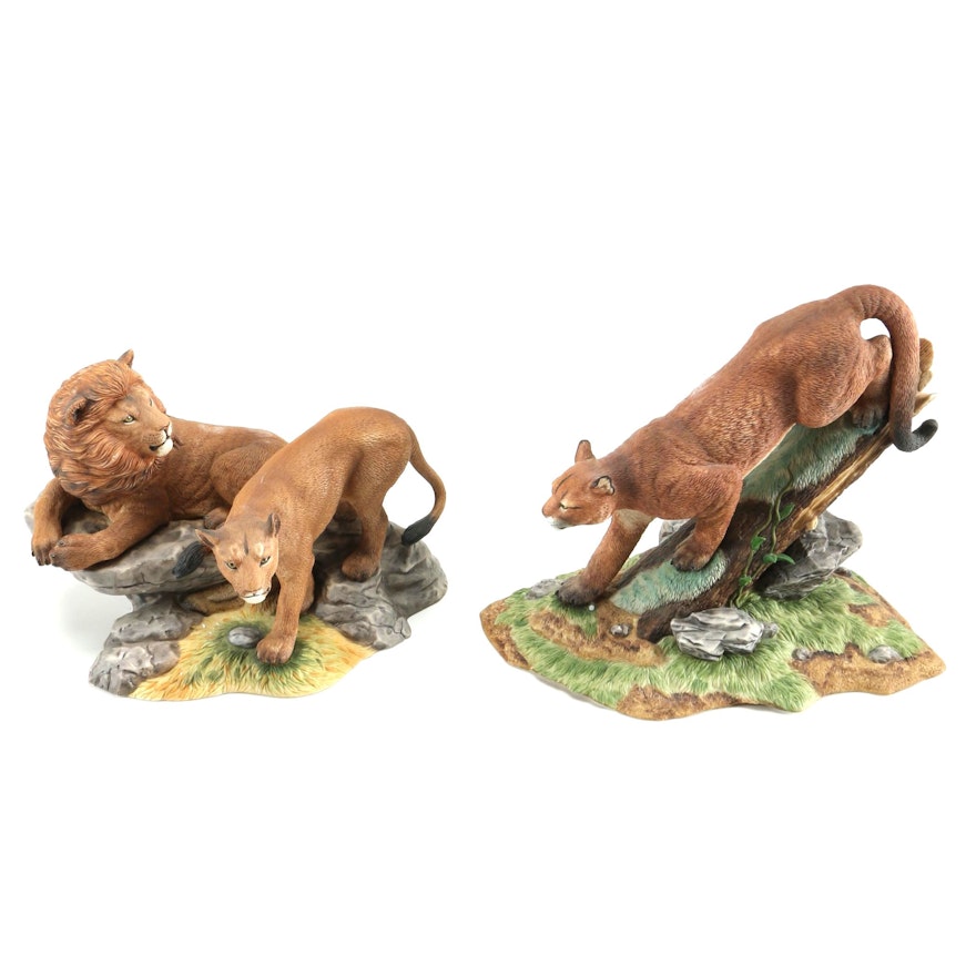 Lenox "Wildlife of the Seven Continents" Big Cat Porcelain Figurines
