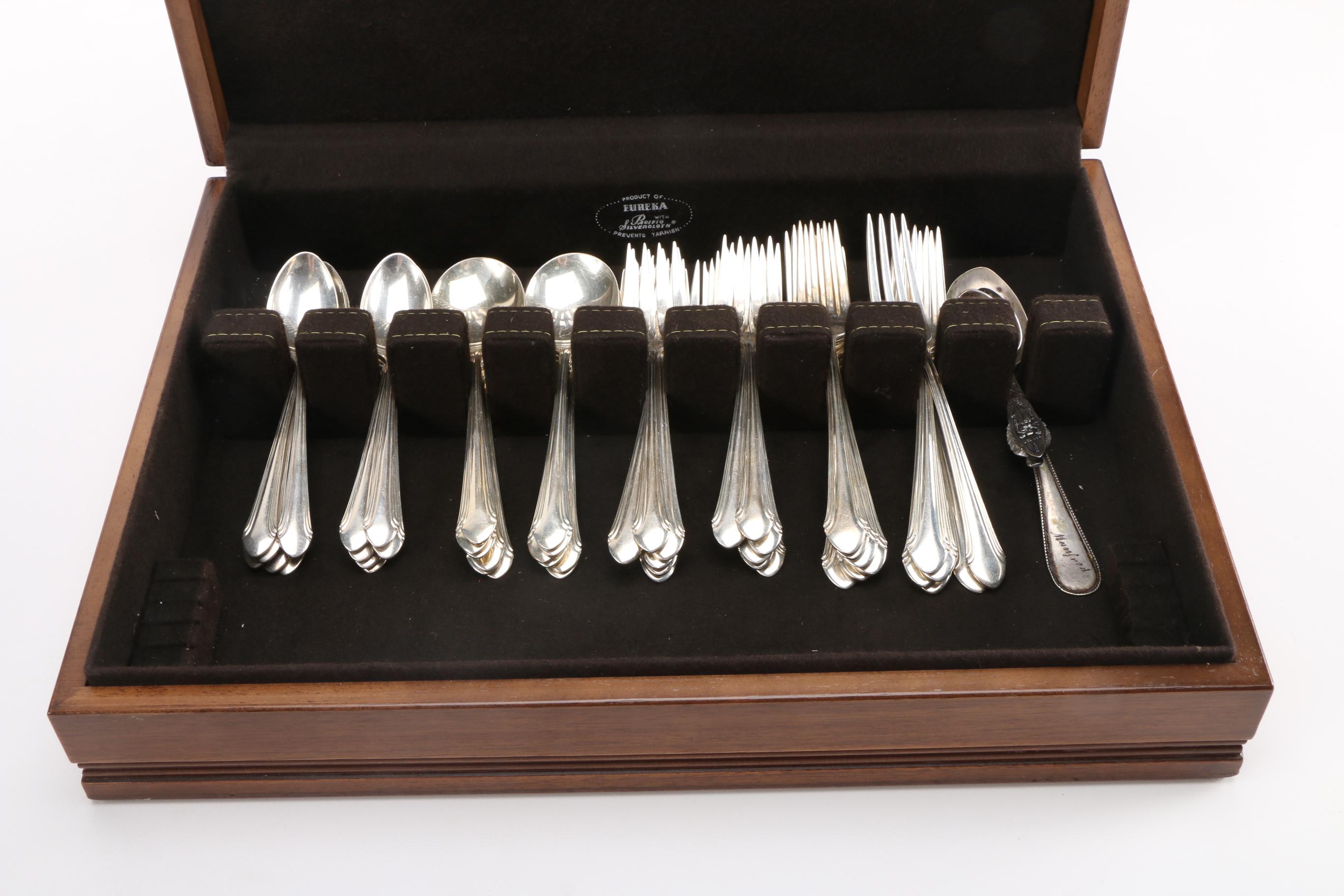 Alvin Sterling Silver "Romantique" Flatware with Case and More