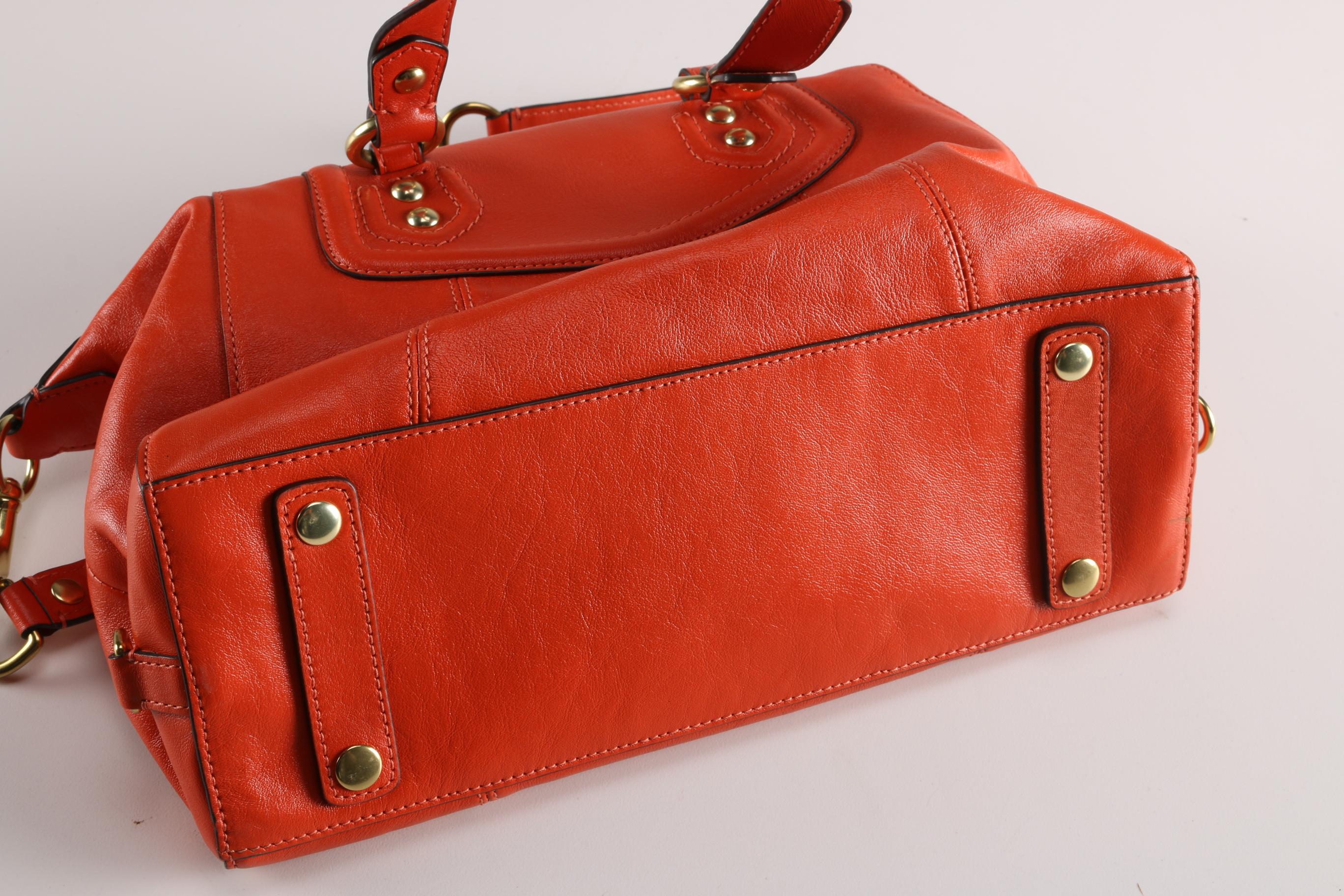 Coach Orange Leather Ashley Satchel