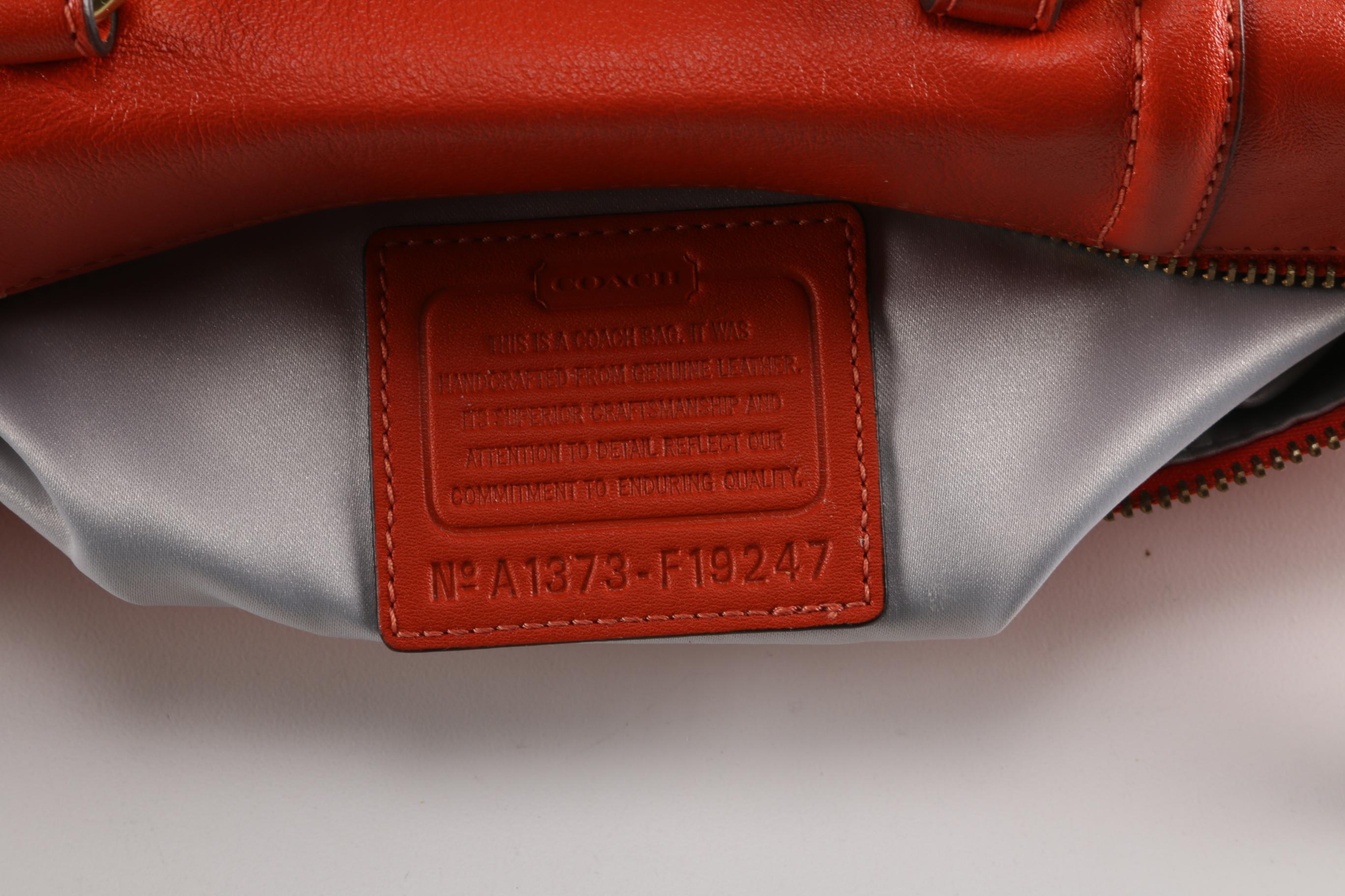 Coach Orange Leather Ashley Satchel