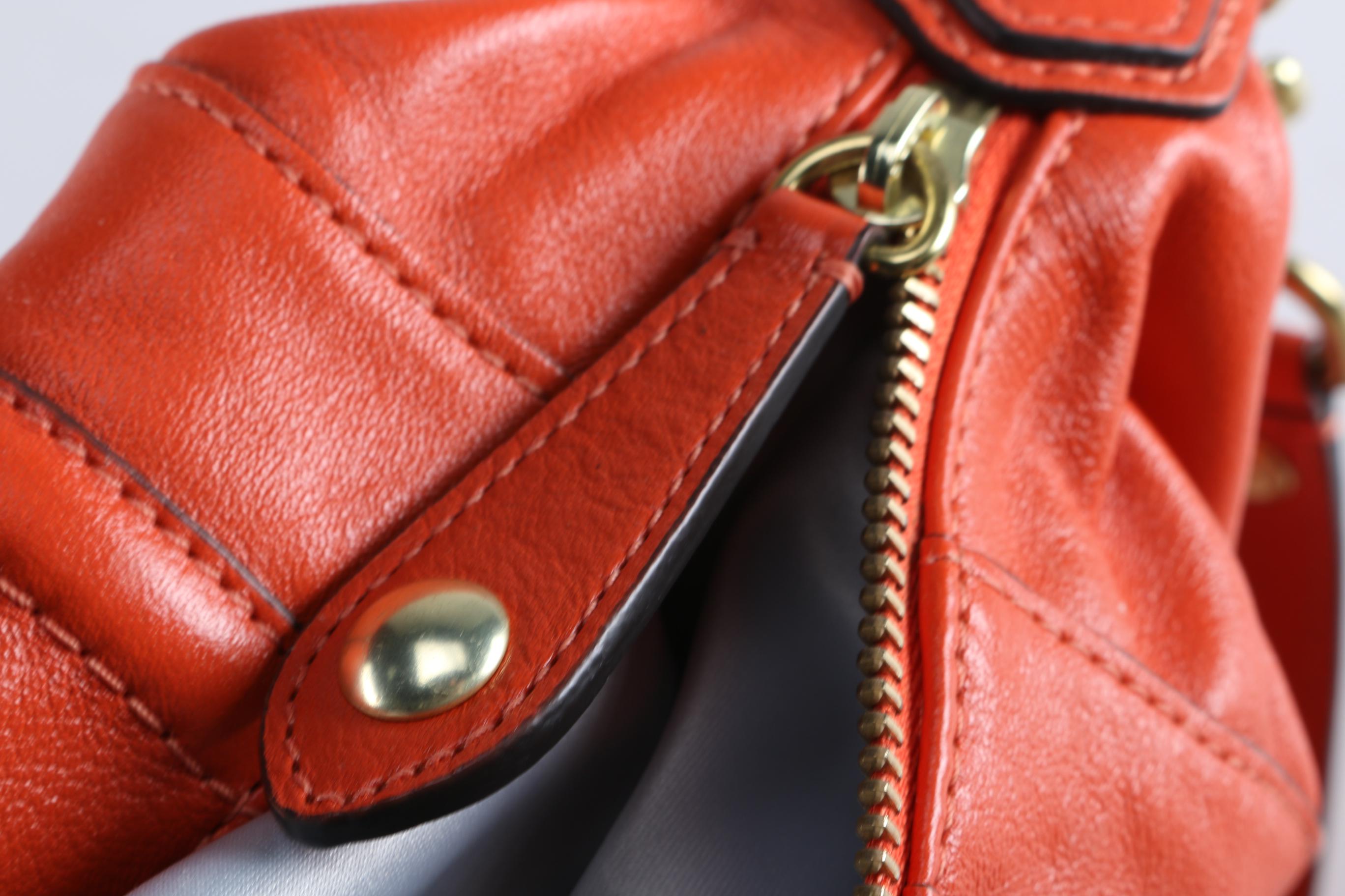 Coach Orange Leather Ashley Satchel