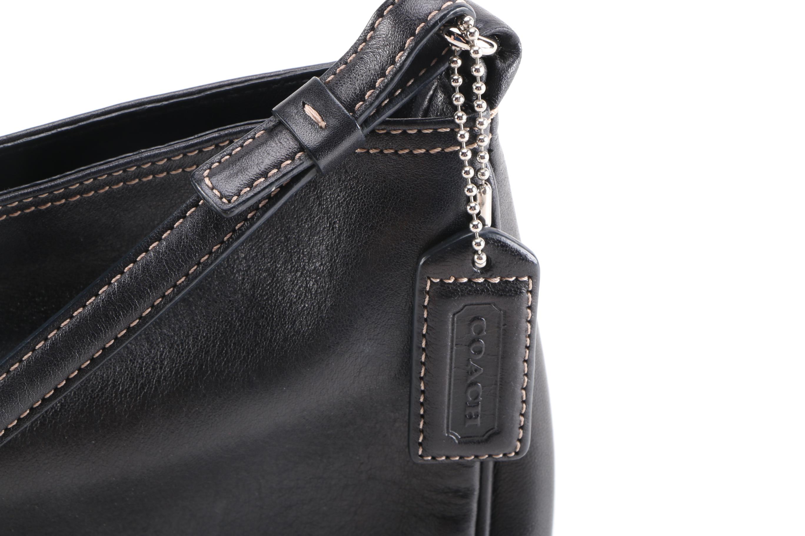 Coach Hampton Clip Lock Black Leather Hobo Bag