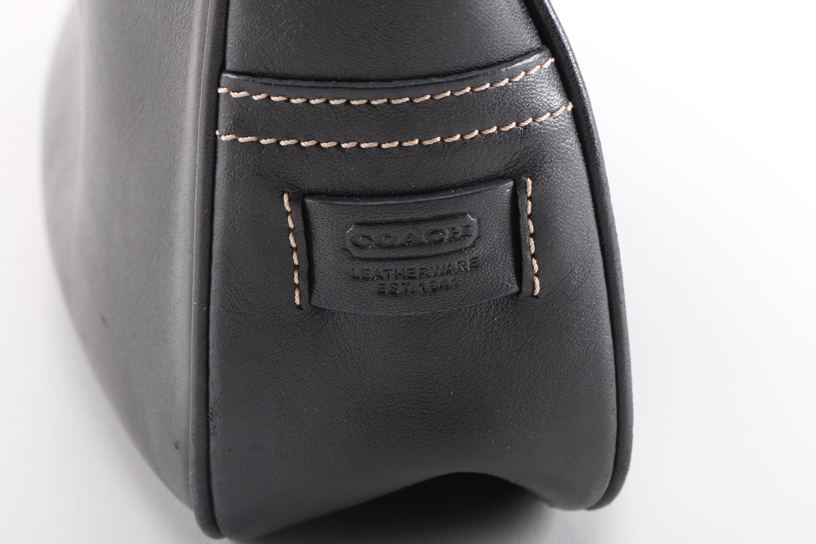 Coach Hampton Clip Lock Black Leather Hobo Bag