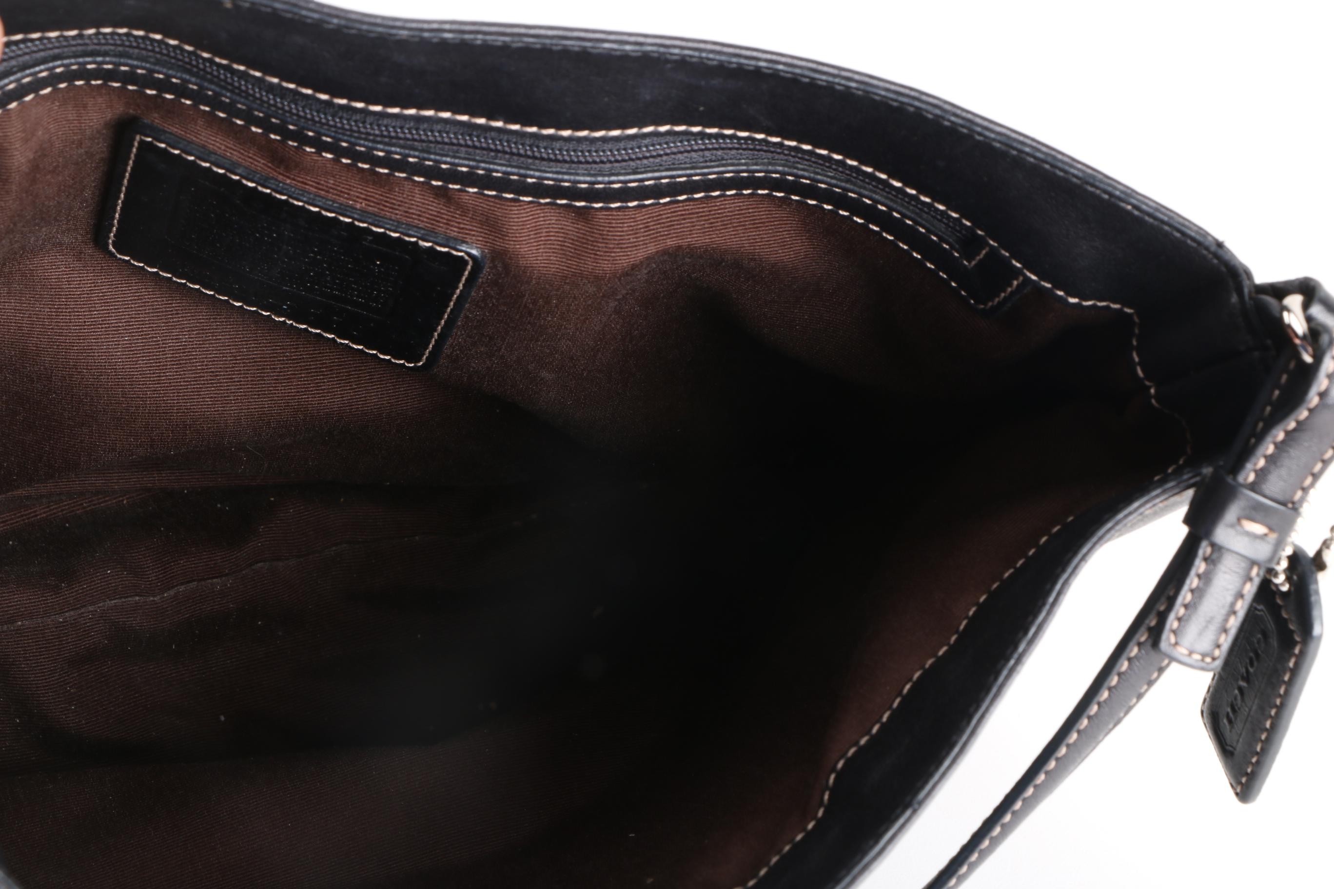 Coach Hampton Clip Lock Black Leather Hobo Bag