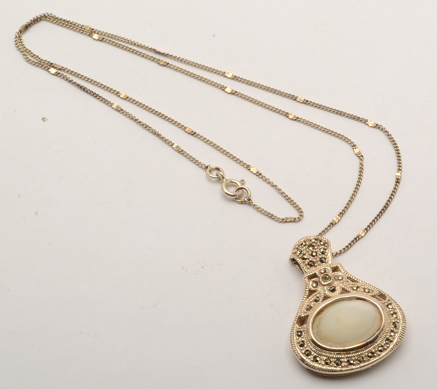 Sterling Jewelry with Mother of Pearl, Glass and Enamel Accents