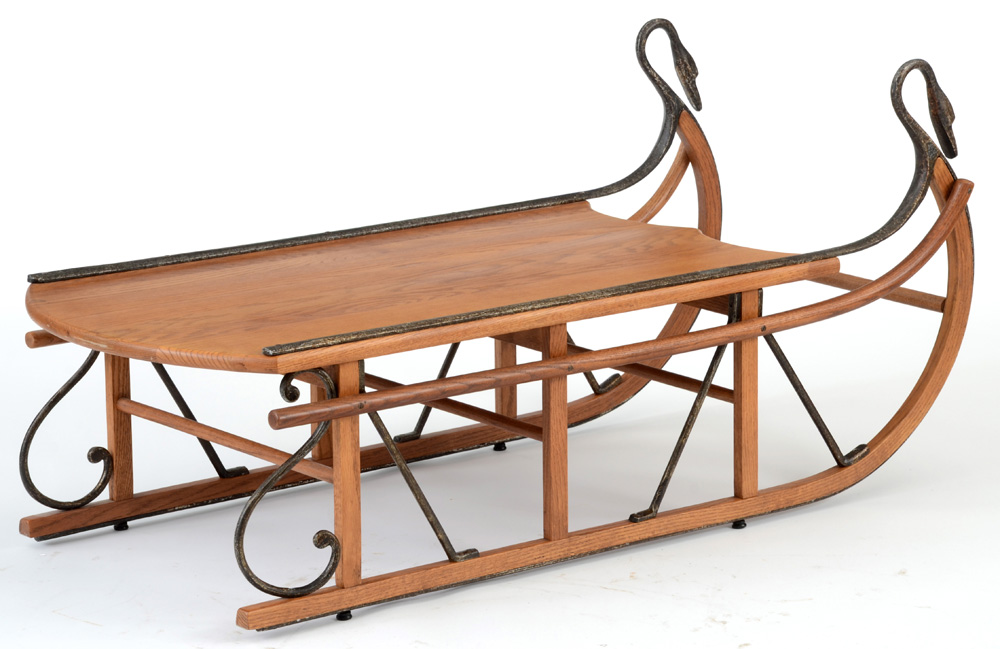 Oak Sleigh Coffee Table