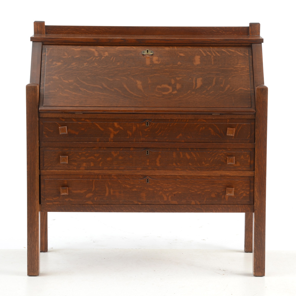 Mission Style Oak Secretary Desk