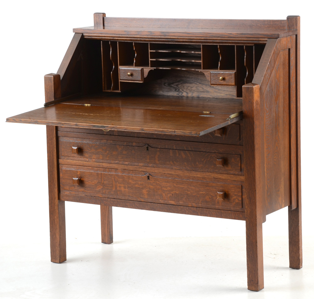 Mission Style Oak Secretary Desk