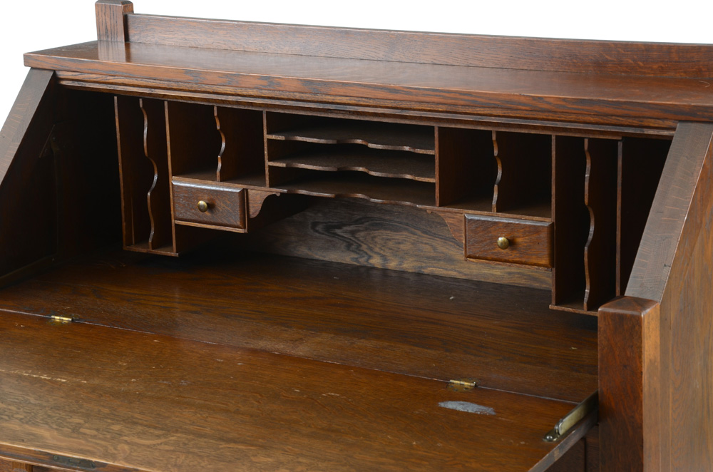 Mission Style Oak Secretary Desk