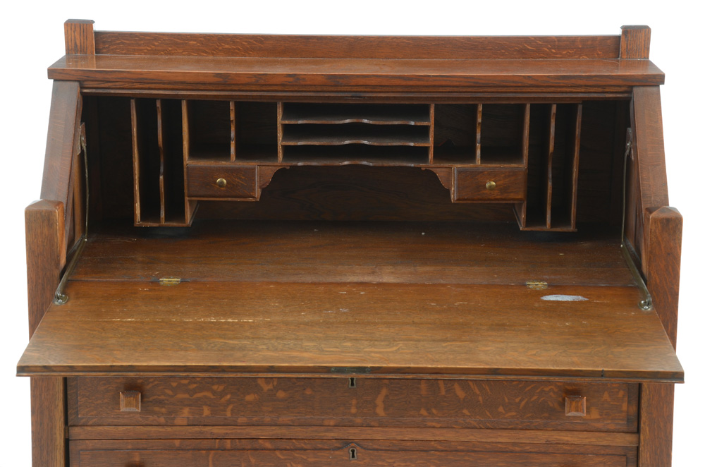 Mission Style Oak Secretary Desk