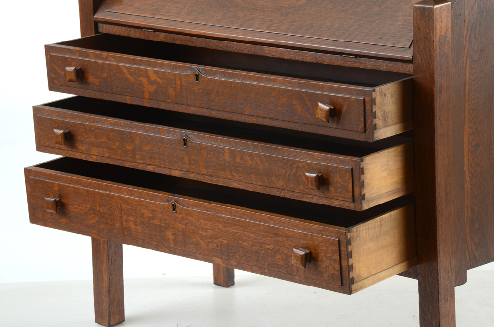 Mission Style Oak Secretary Desk