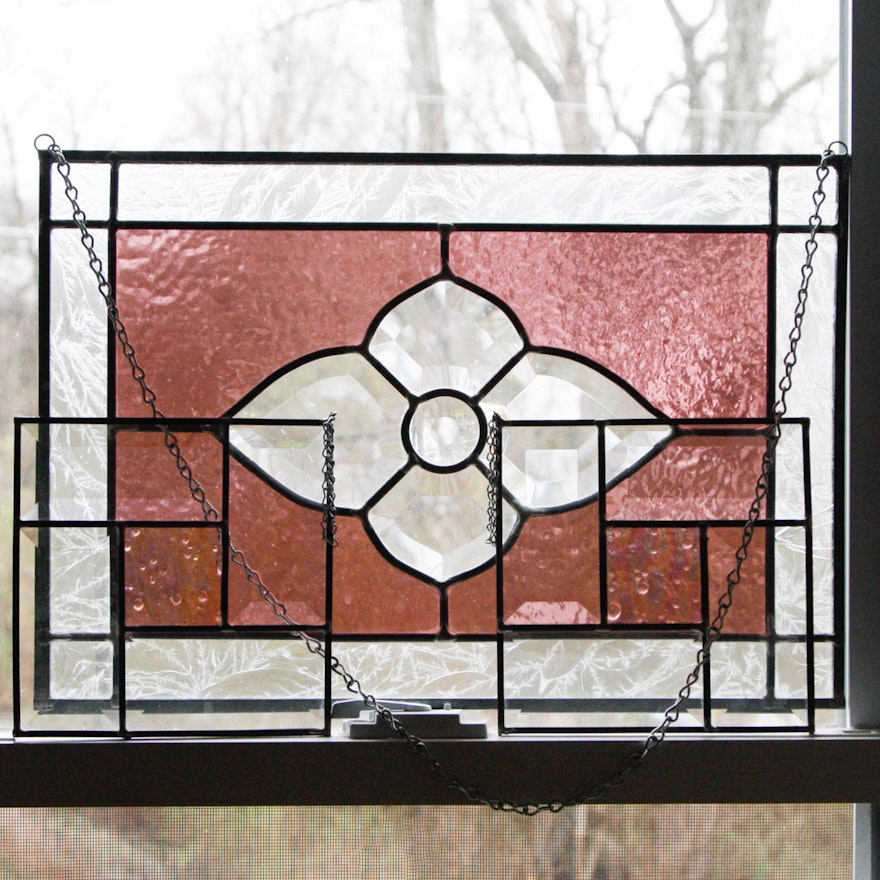 Three Hanging Stained Glass Panels