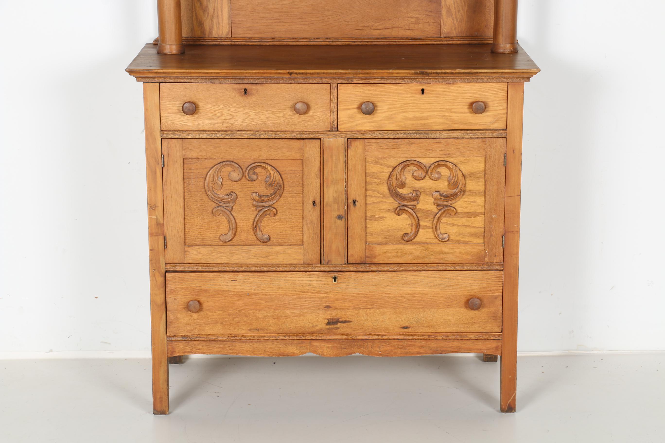 Victorian Buffet With Mirror