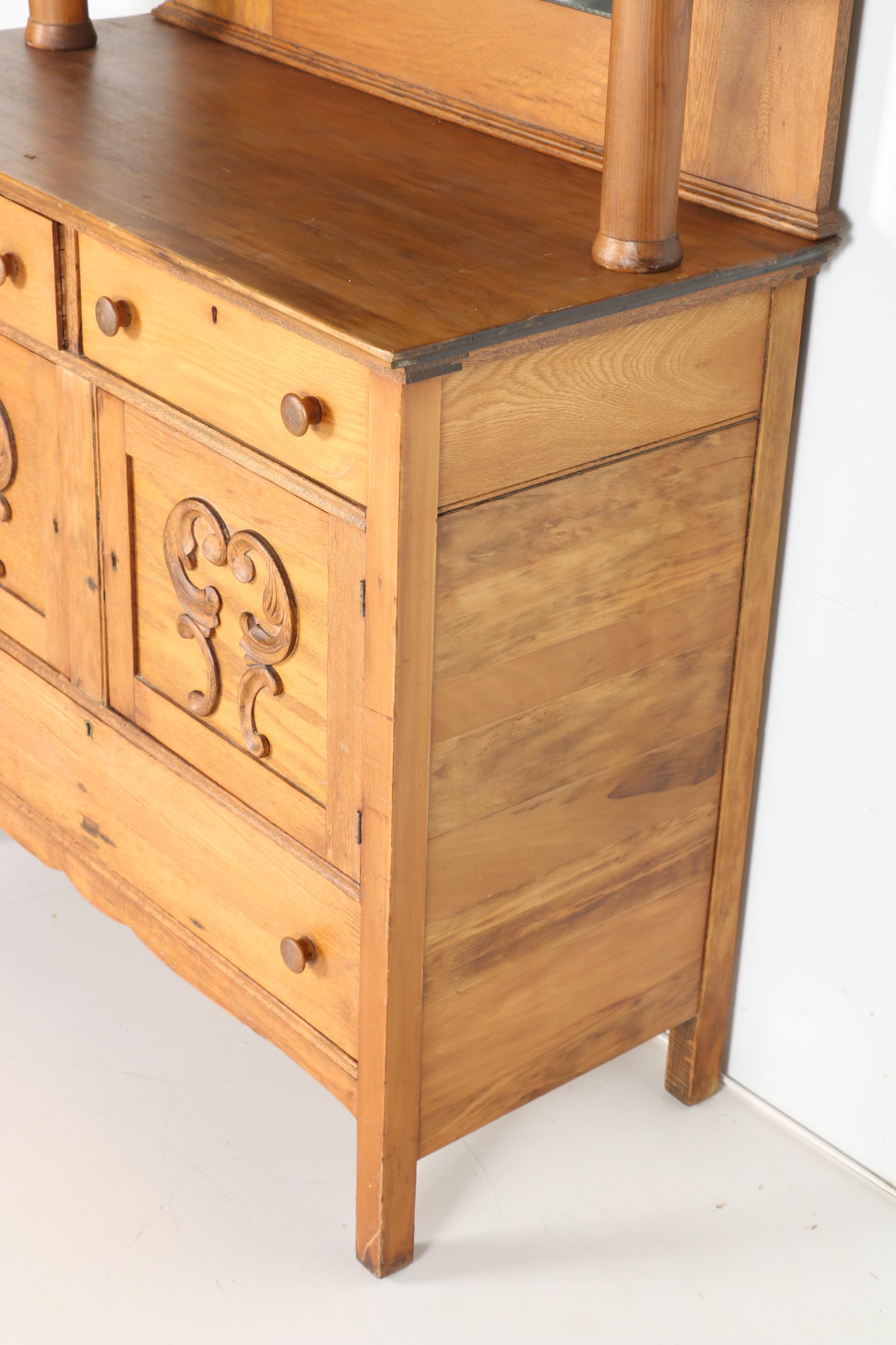 Victorian Buffet With Mirror