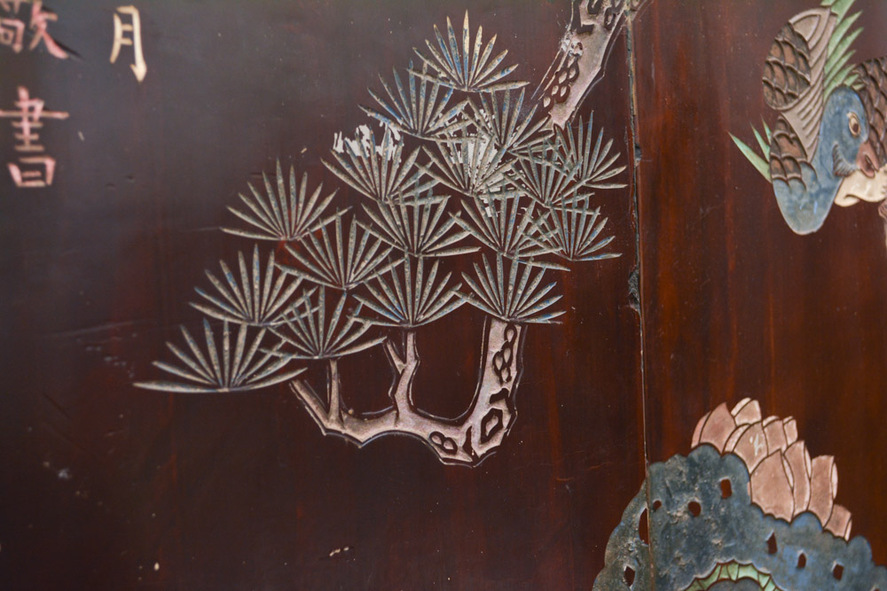 Chinese Lacquer Folding Screen
