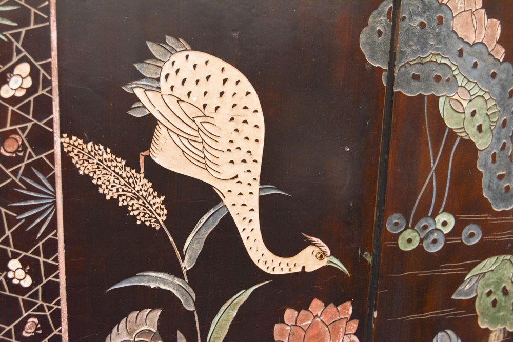 Chinese Lacquer Folding Screen