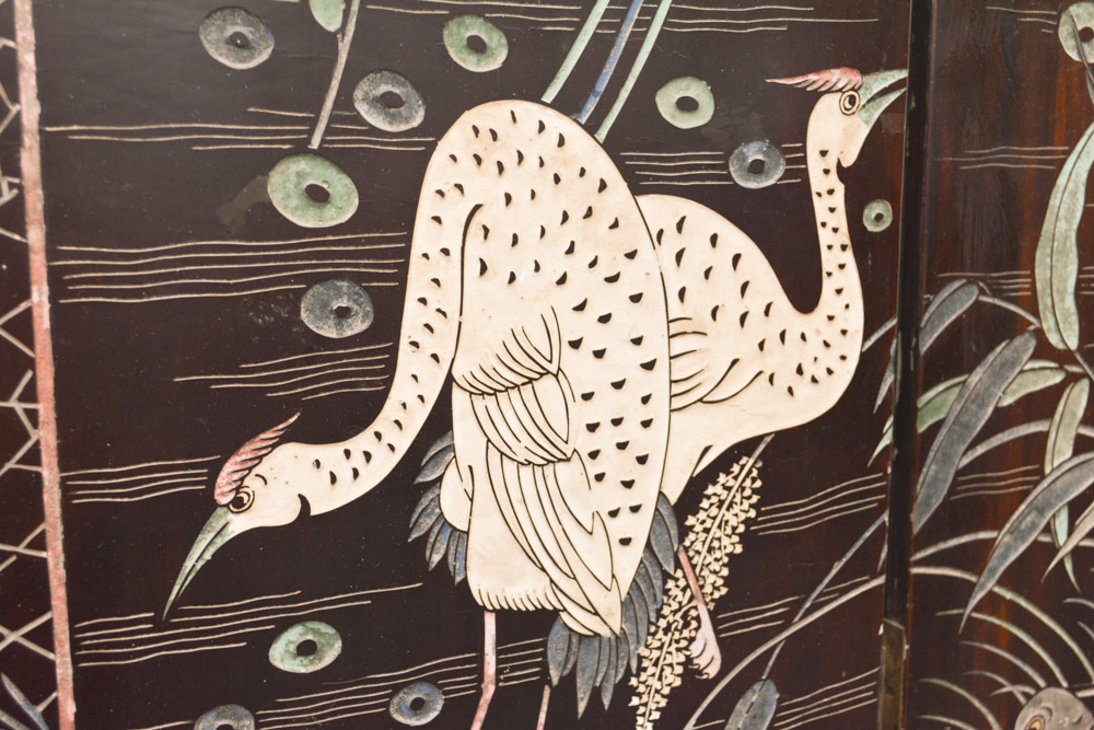 Chinese Lacquer Folding Screen