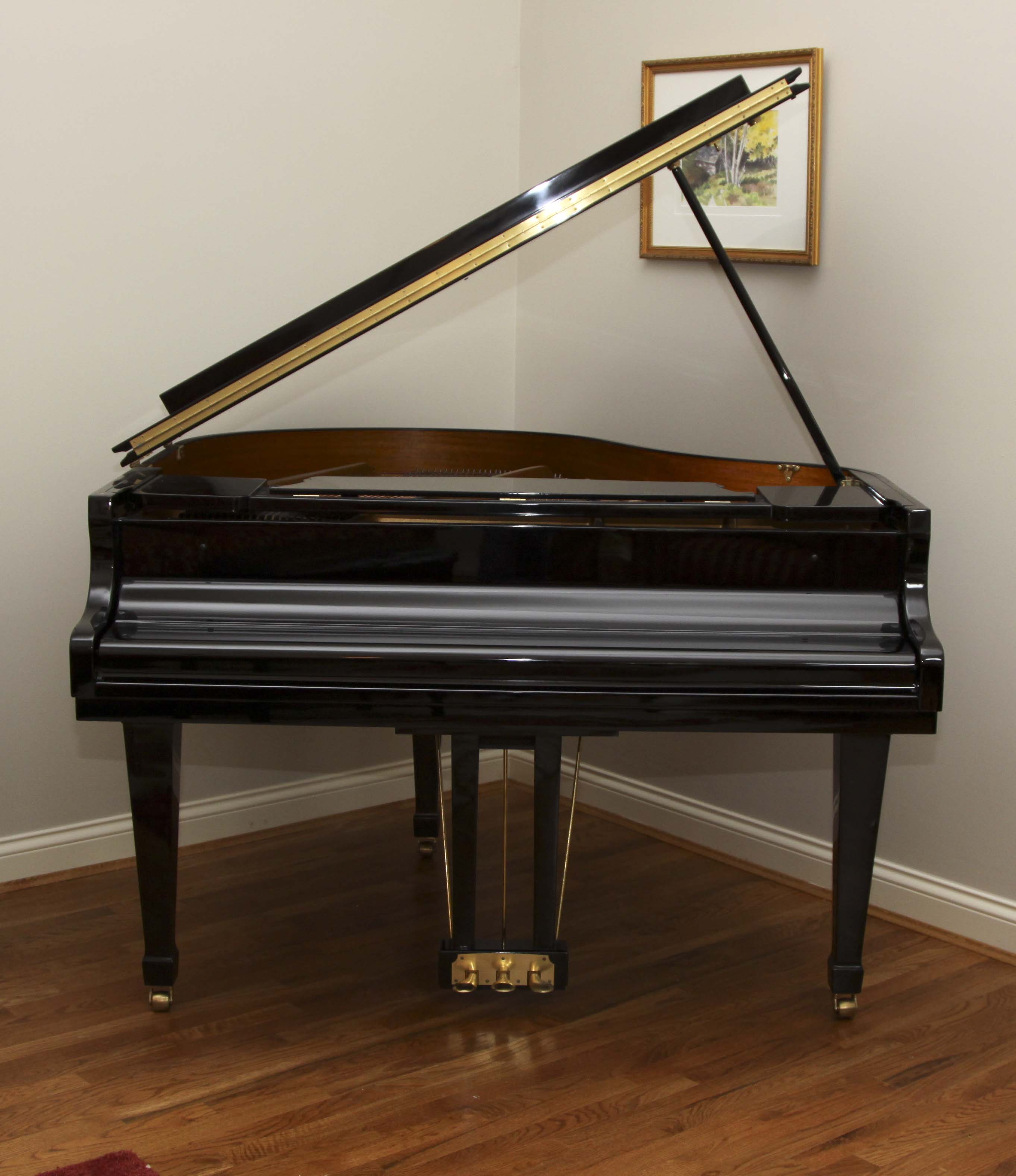 Kohler & Campbell Baby Grand Piano, Lamp and Seth Thomas Metronome