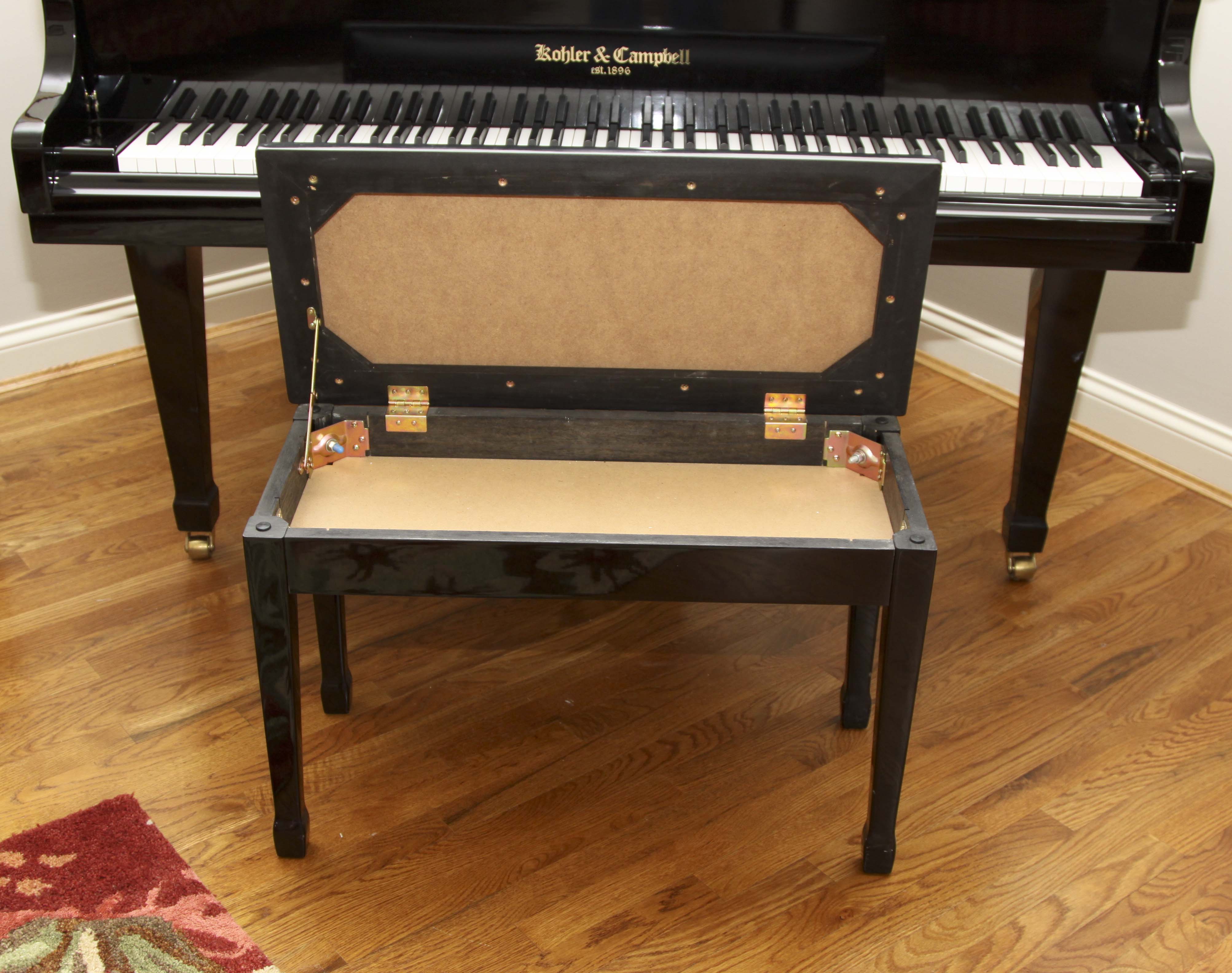 Kohler & Campbell Baby Grand Piano, Lamp and Seth Thomas Metronome