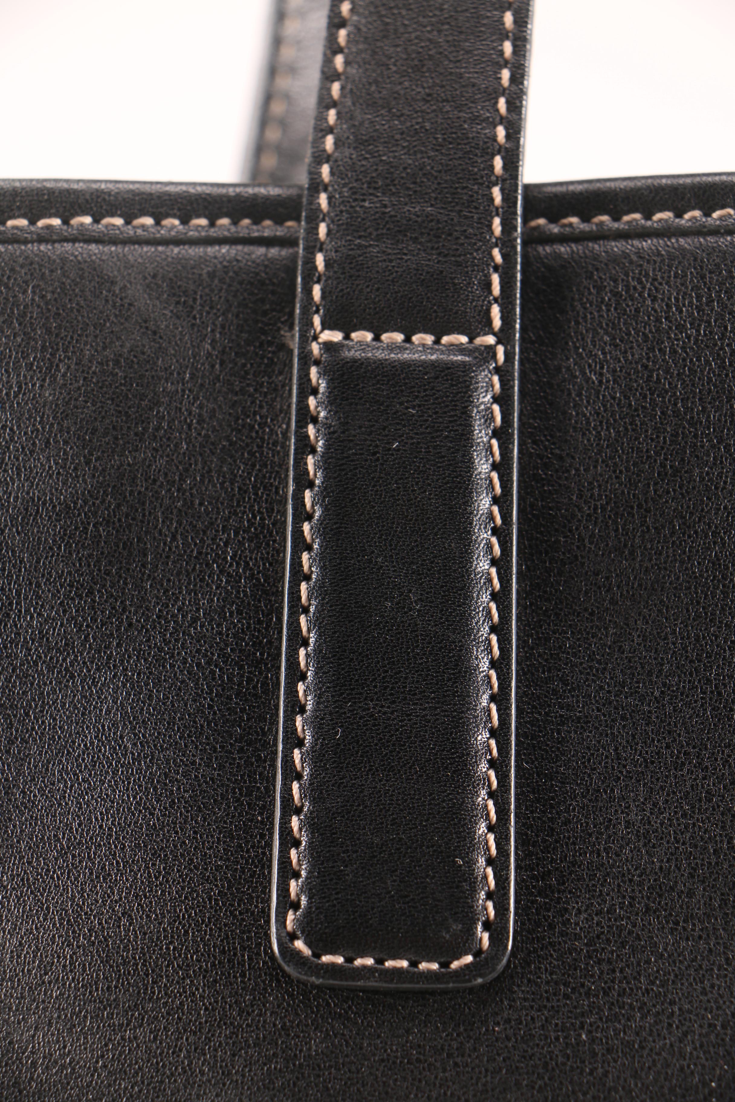 Coach Hampton Lunch Tote in Black Leather