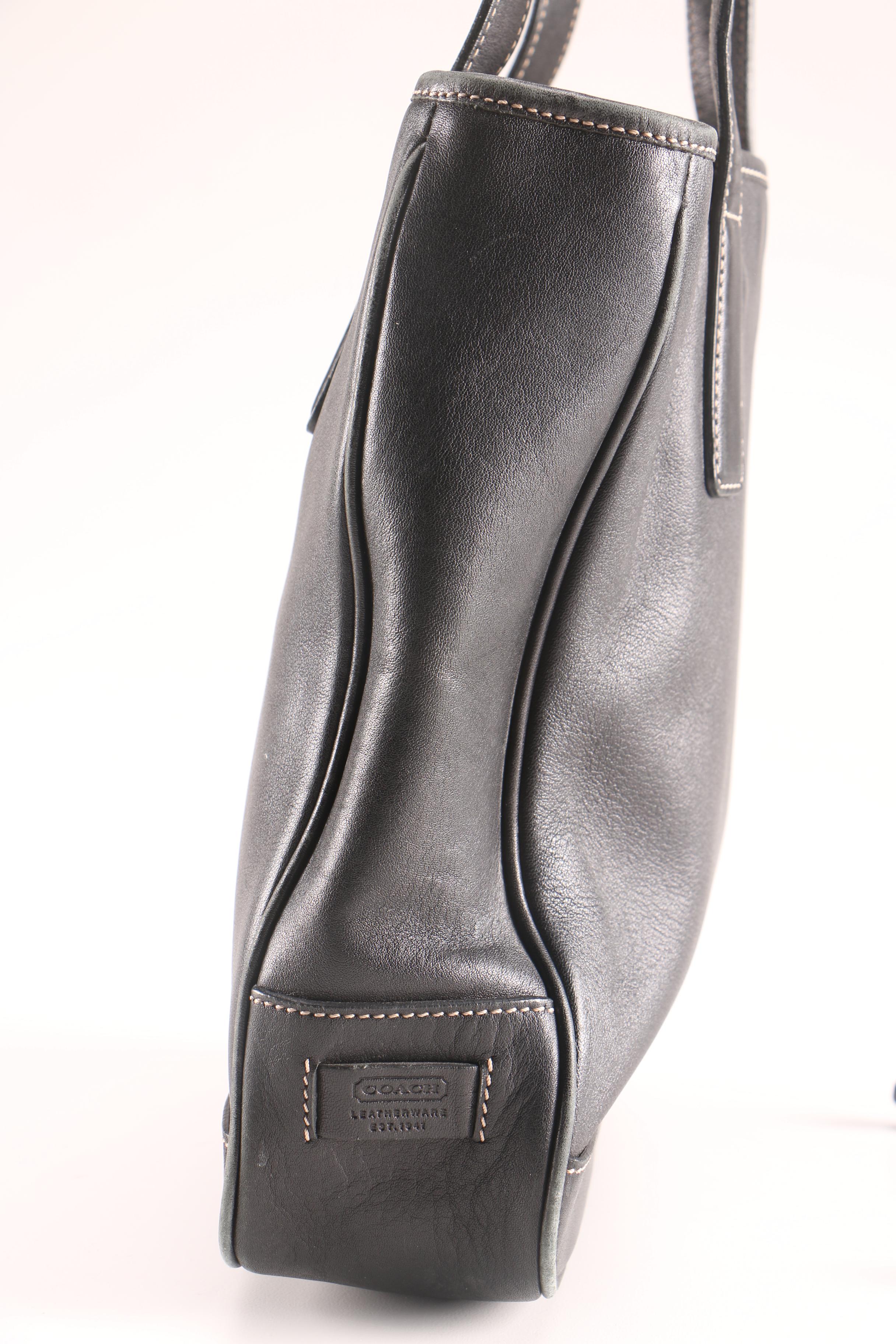 Coach Hampton Lunch Tote in Black Leather