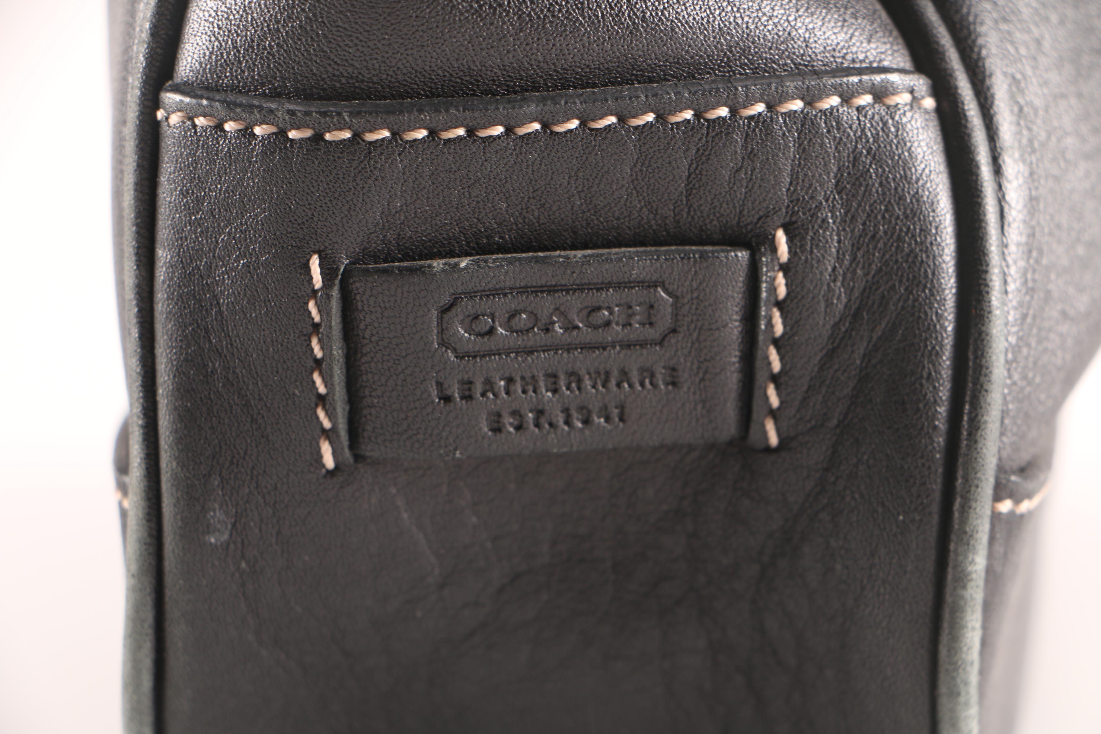 Coach Hampton Lunch Tote in Black Leather