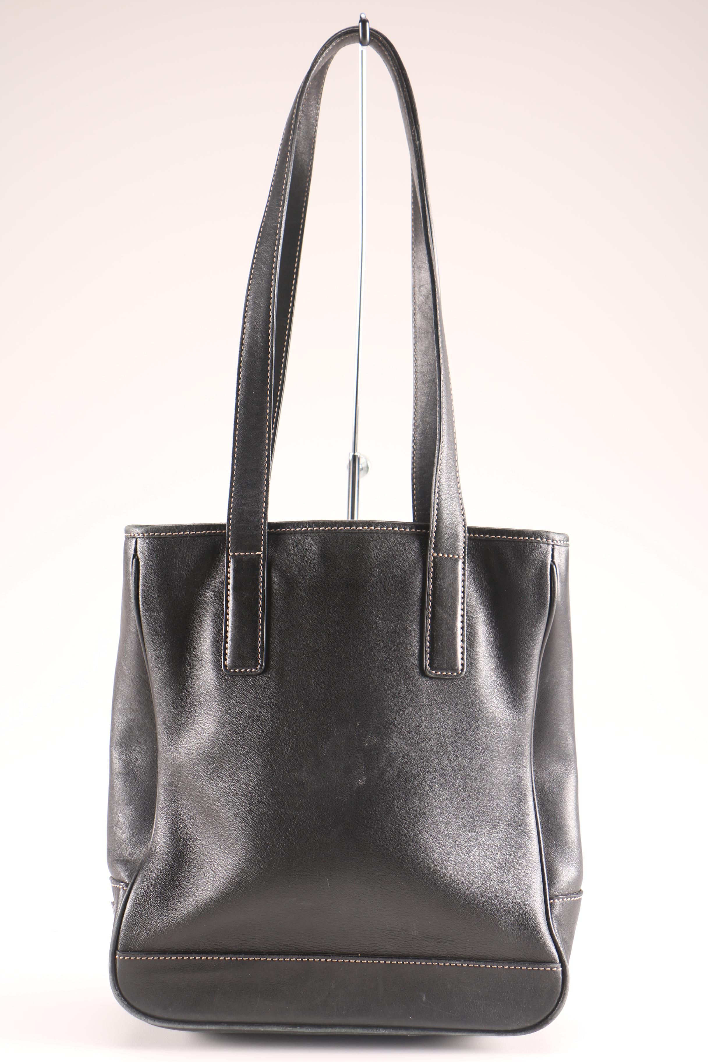 Coach Hampton Lunch Tote in Black Leather
