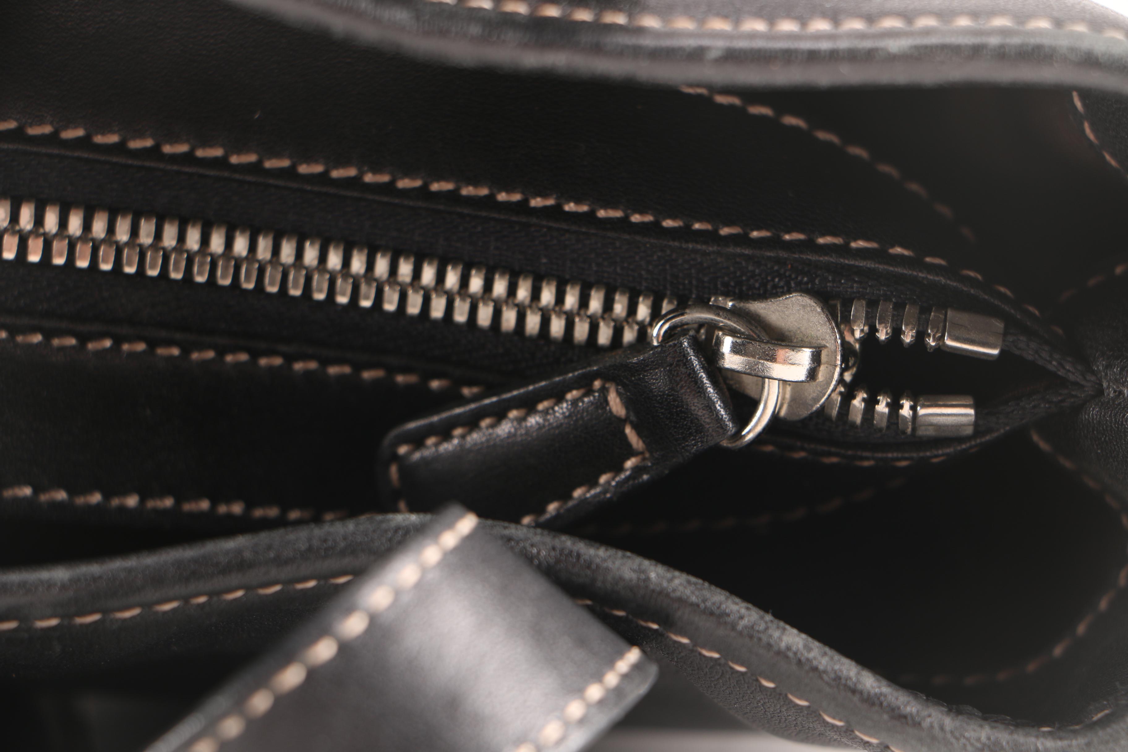 Coach Hampton Lunch Tote in Black Leather