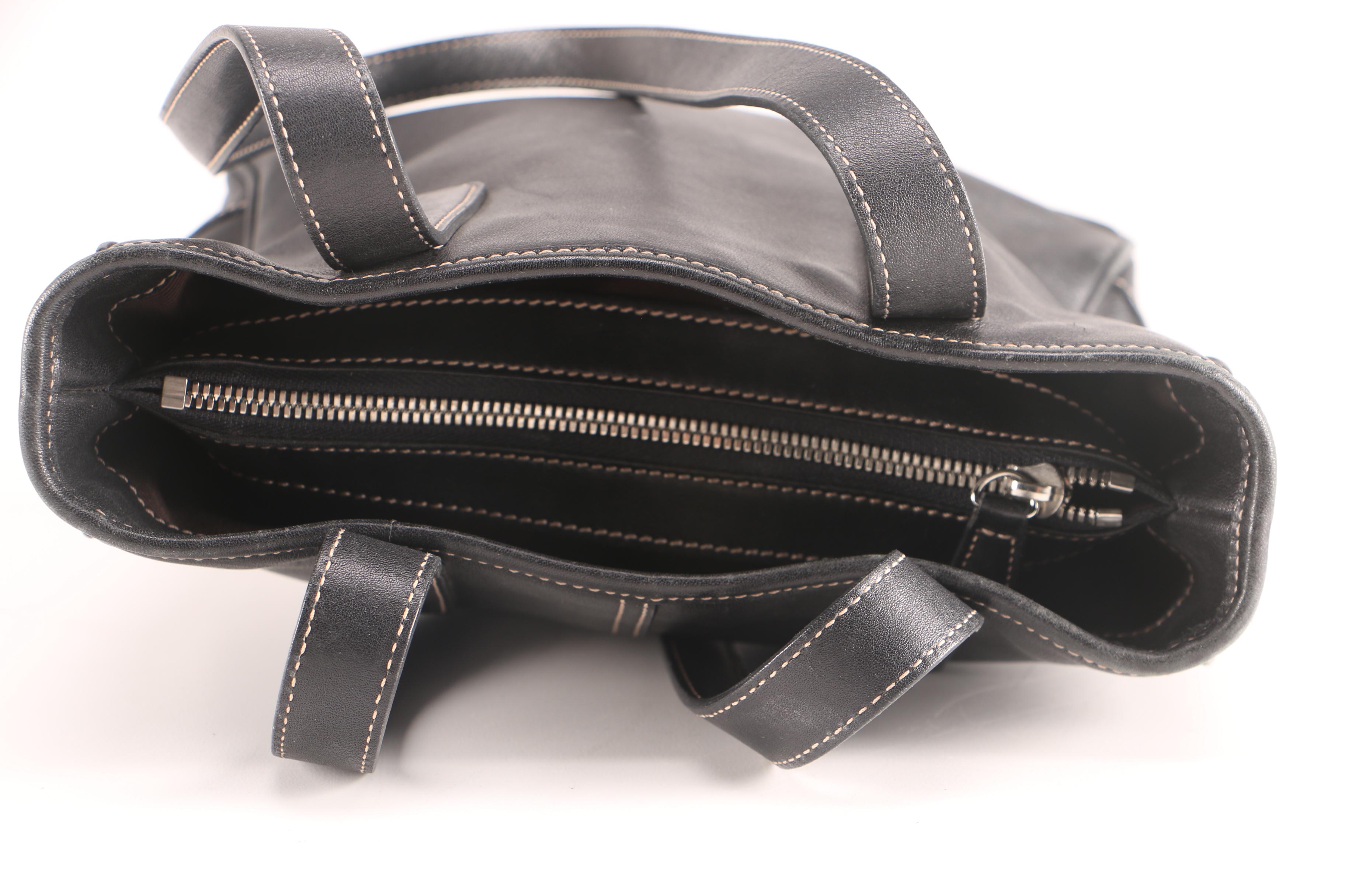 Coach Hampton Lunch Tote in Black Leather