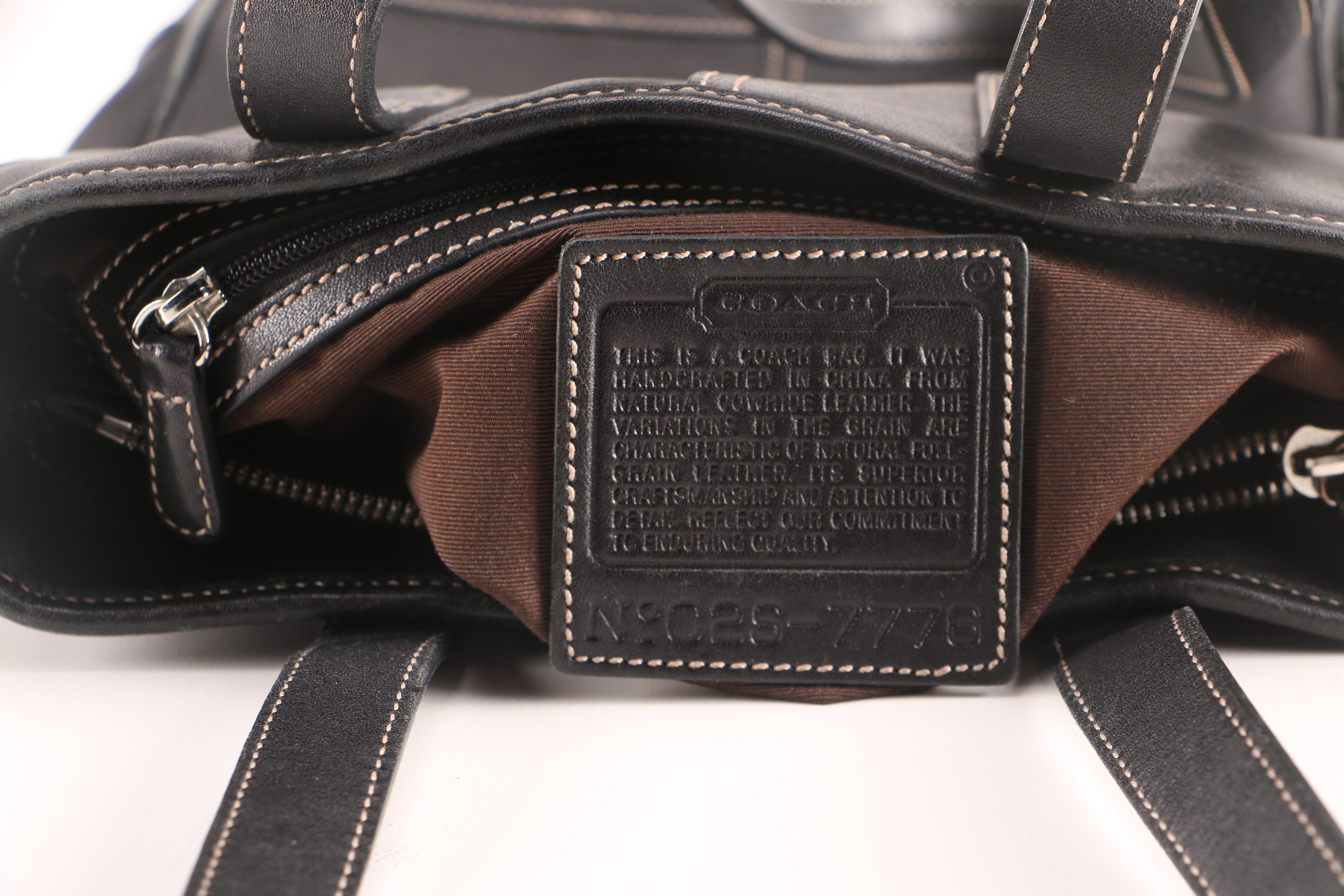 Coach Hampton Lunch Tote in Black Leather