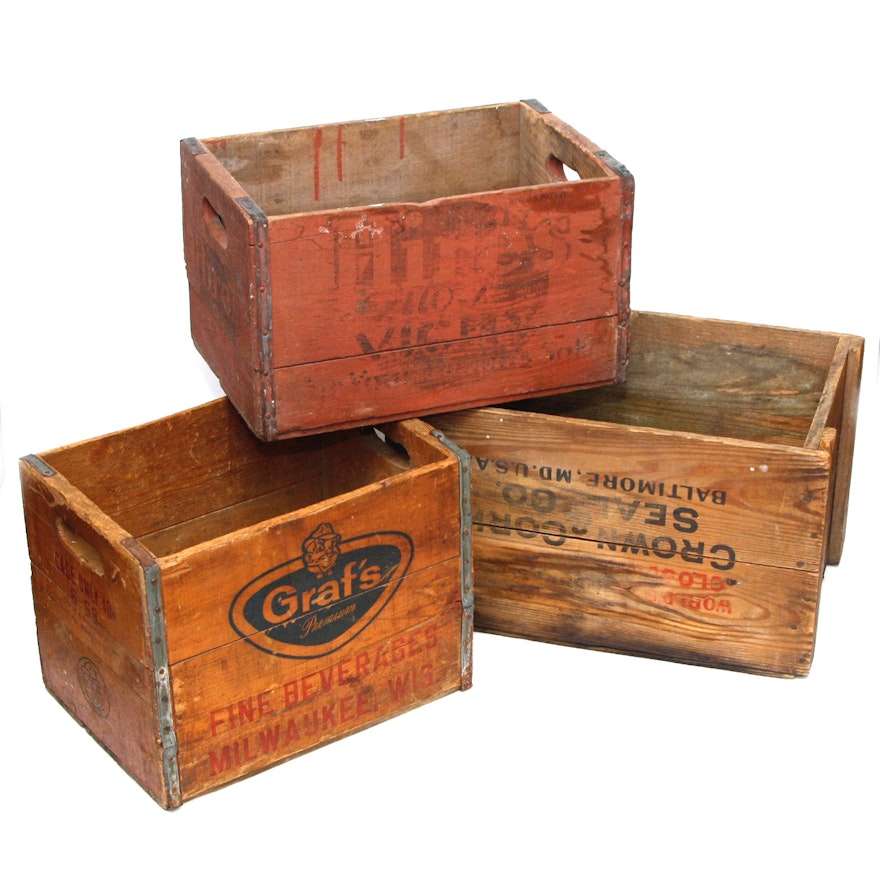 Collection of Antique Crates