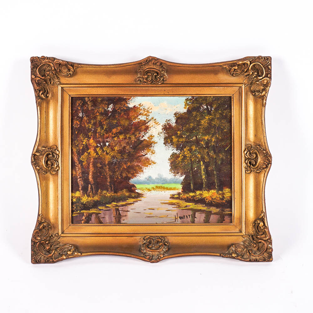 H. Wester Original Landscape Oil Painting