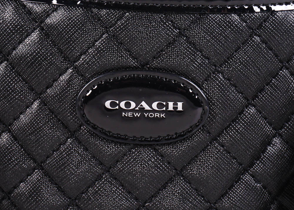 Coach Black Metro Quilted Chain Tote Bag